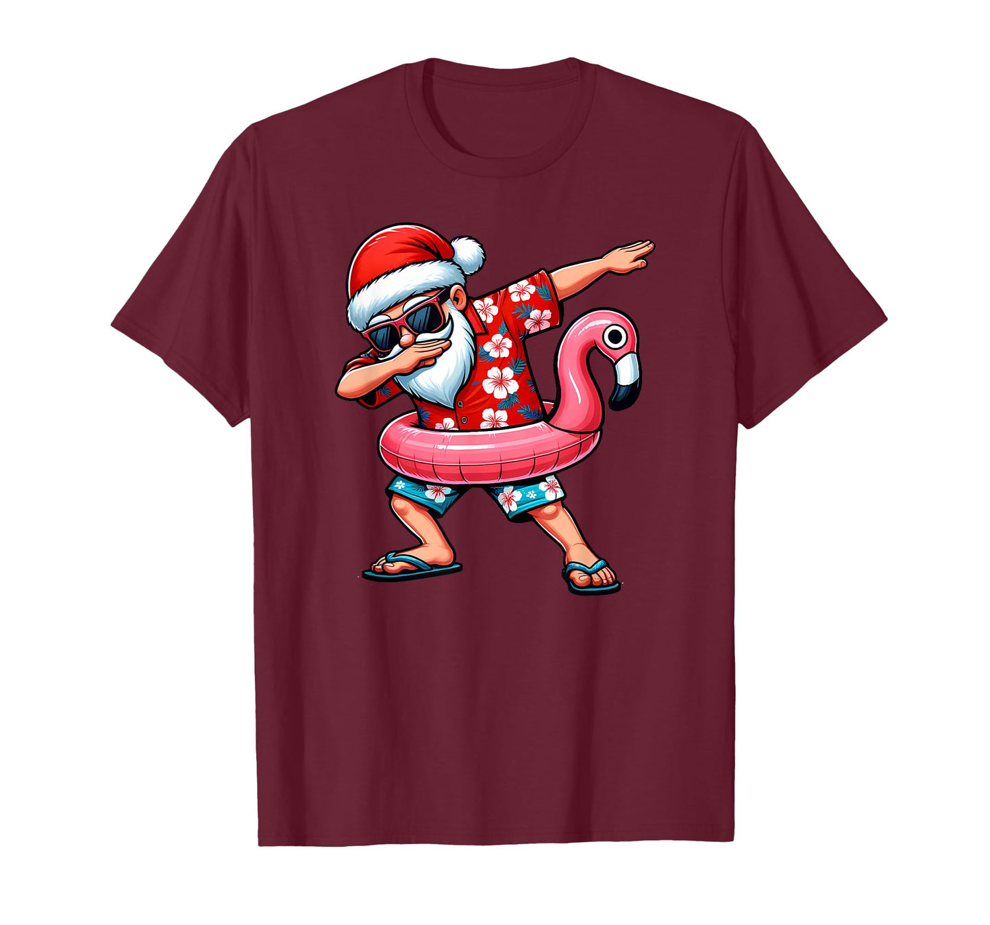 Dabbing Santa Christmas in July Hawaiian Xmas Dab Boys Men T-Shirt