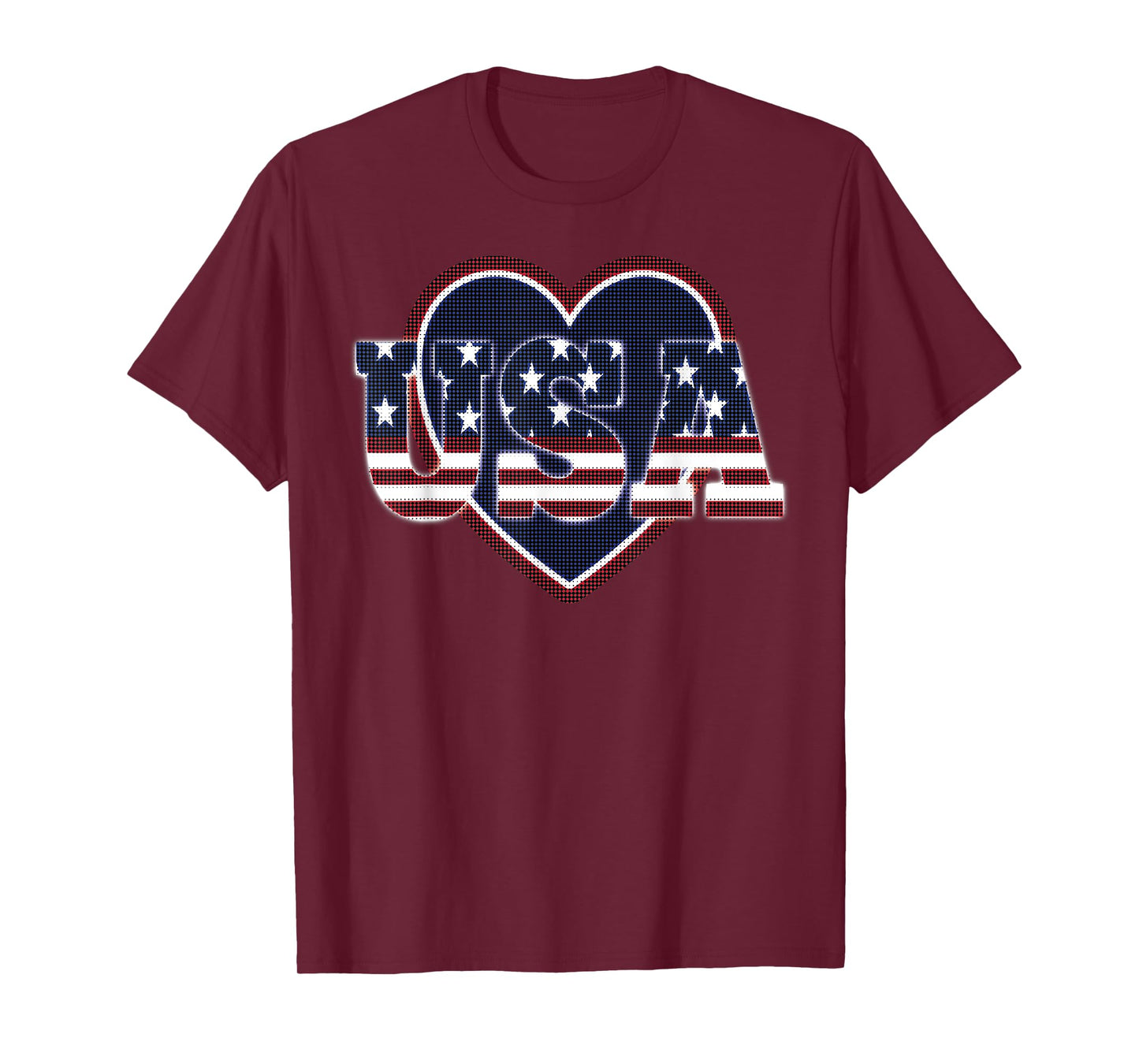 USA Flag Shirts I Love The USA Red White And Blue Heart