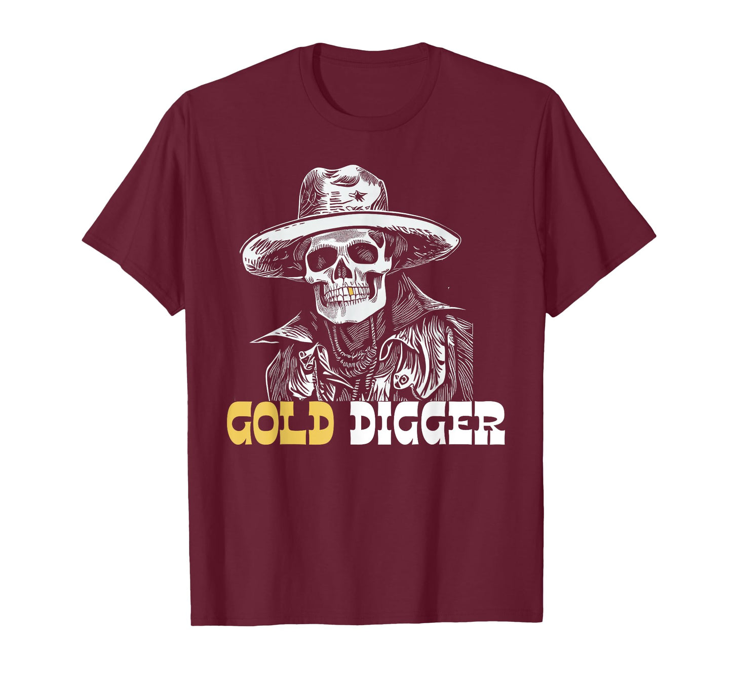 Gold Digger Mining Gold Panning Skull Funny Gold Tooth T-Shirt