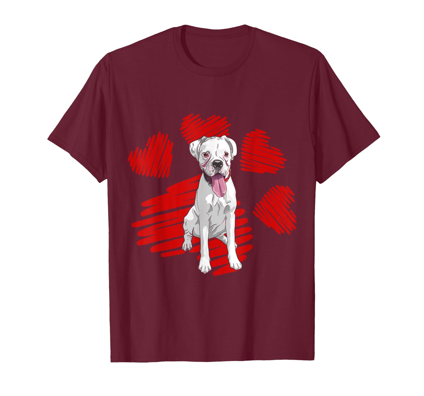 I Love My White Boxer Dog Paw Heart Valentines Day Men Women T-Shirt