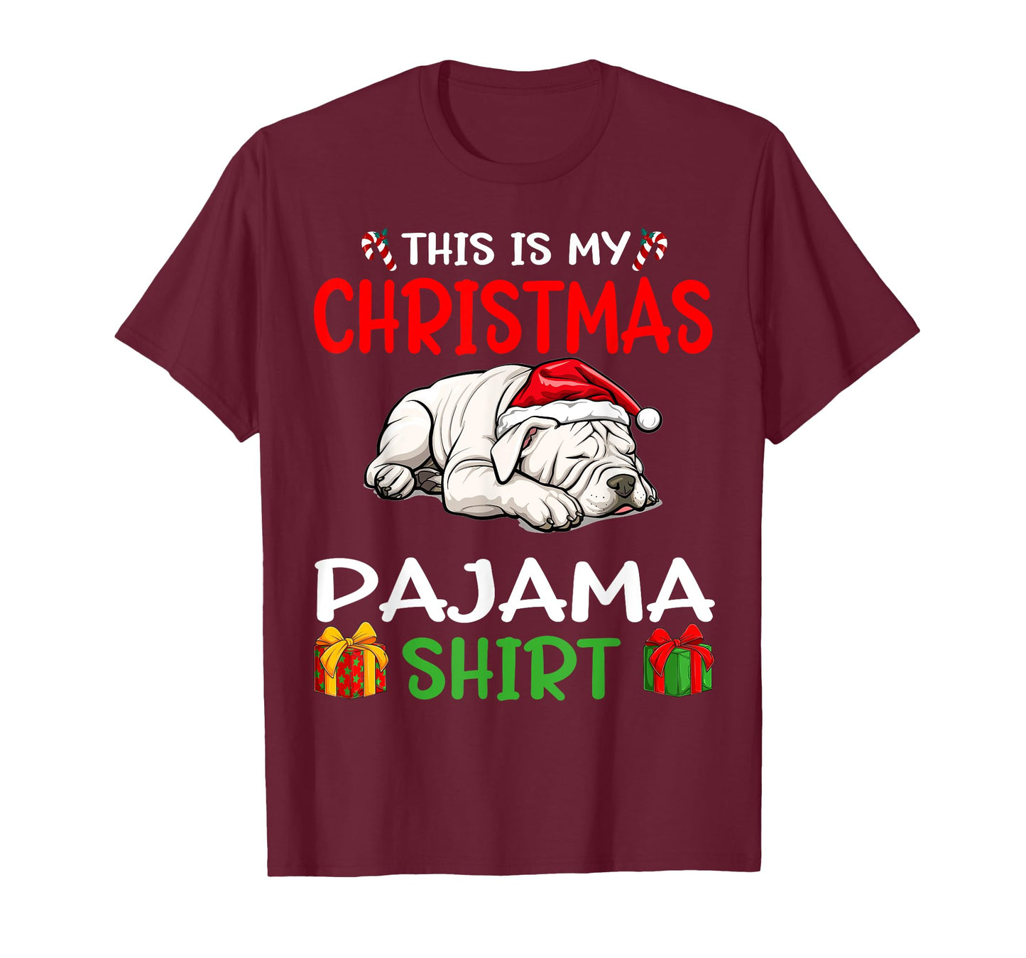 Cute Dogo Argentino Dog This is my Christmas Pajama T-Shirt for Men Women Kids