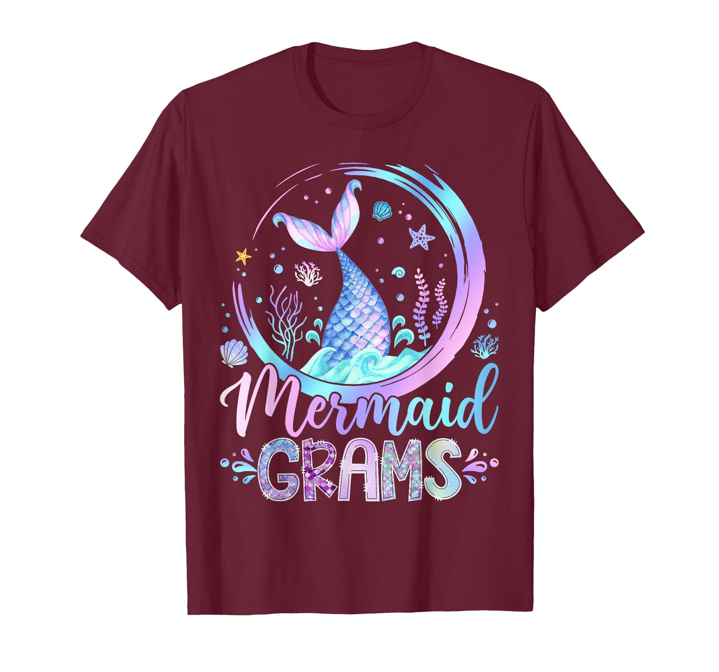 Mermaid Grams Family Matching Girl Birthday Party T-Shirt