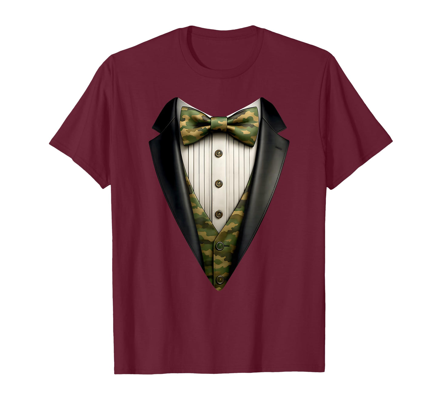 Camo Tuxedo 4th of July Camoflauge Halloween Costume Suit T-Shirt