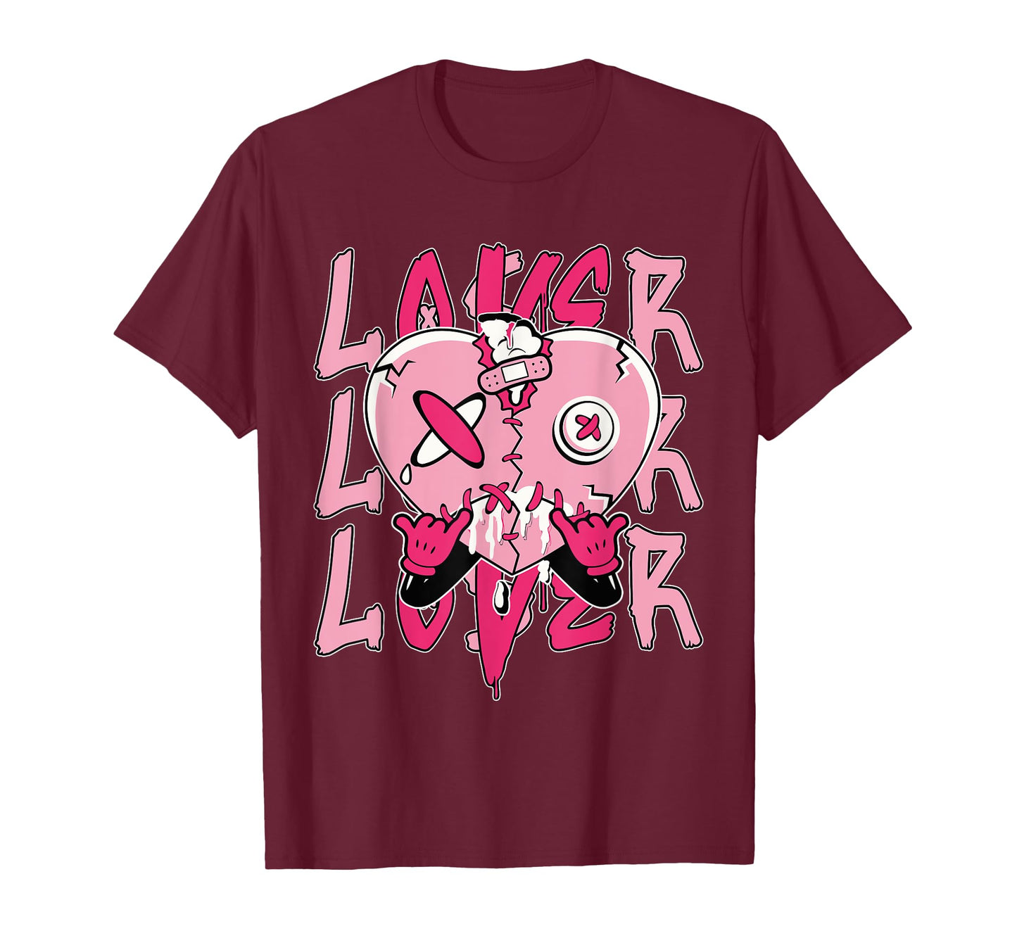 Pink Loser Lover Pink Drip Heart Matching Tee For Men Women T-Shirt