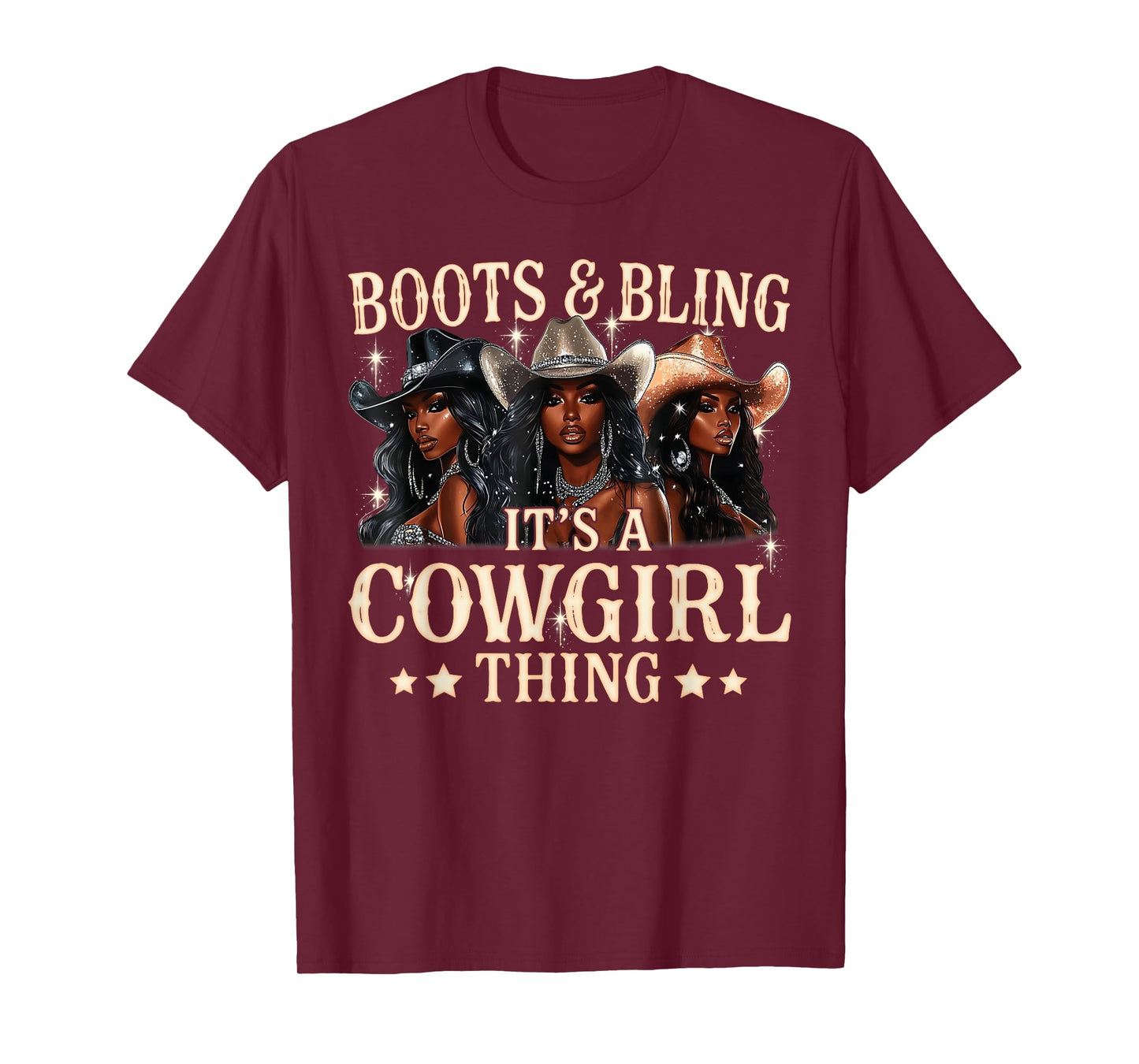Retro Cowgirl Boots & Bling Its A Cowgirl Thing Western T-Shirt