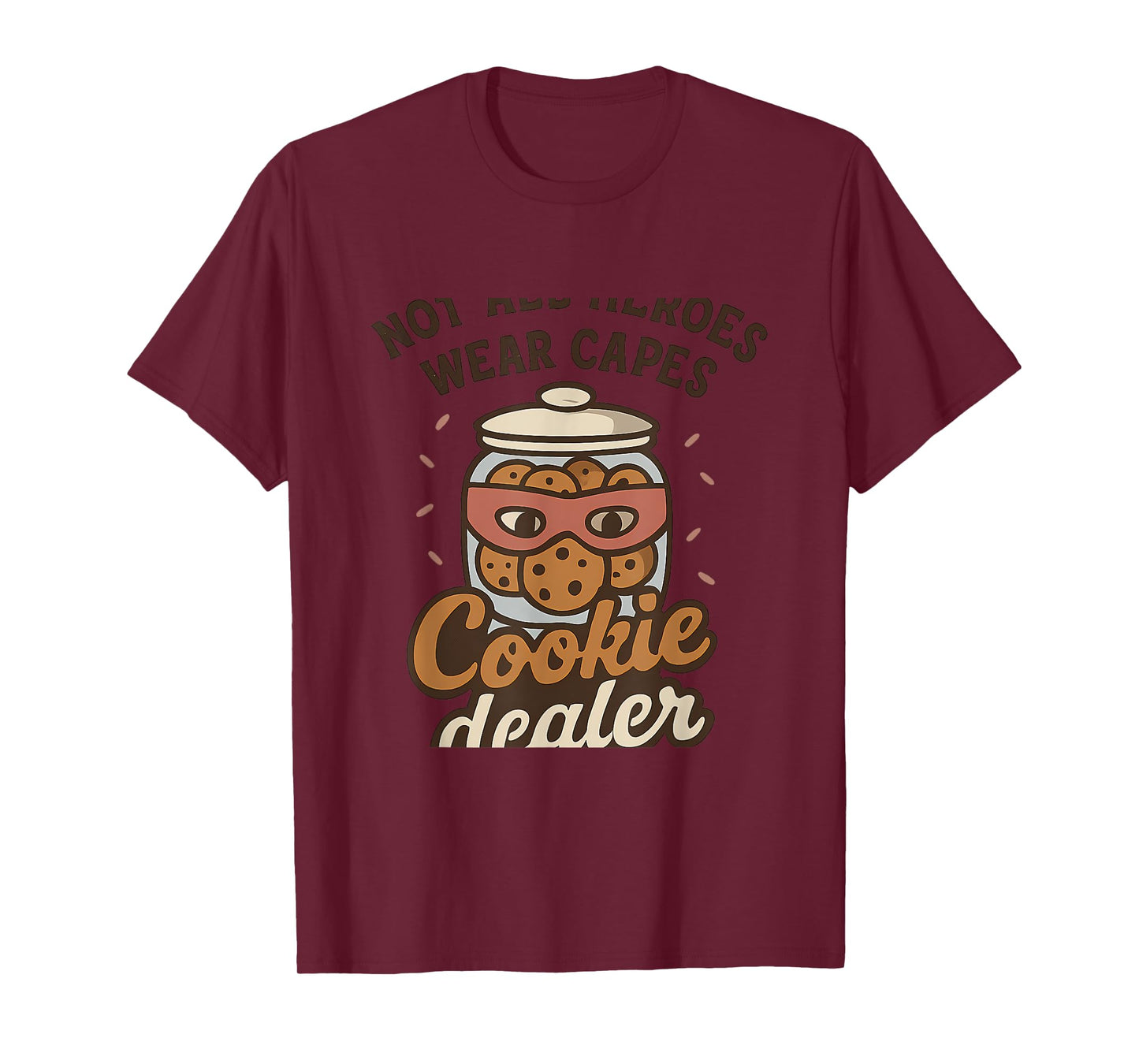 Cookie Dealer Hero Graphic Design Brown and Pink T-Shirt