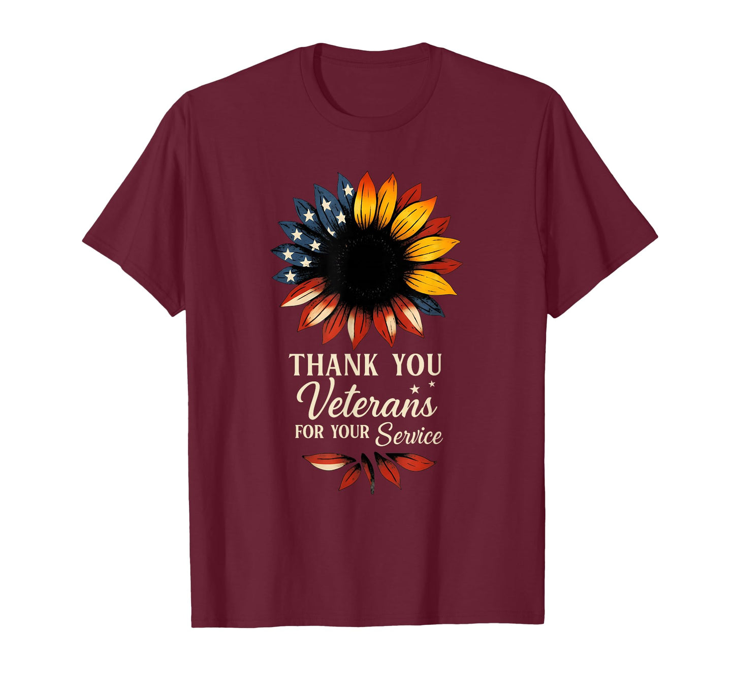 Thank You Veterans Sunflower Military Veterans Day Tribute T-Shirt