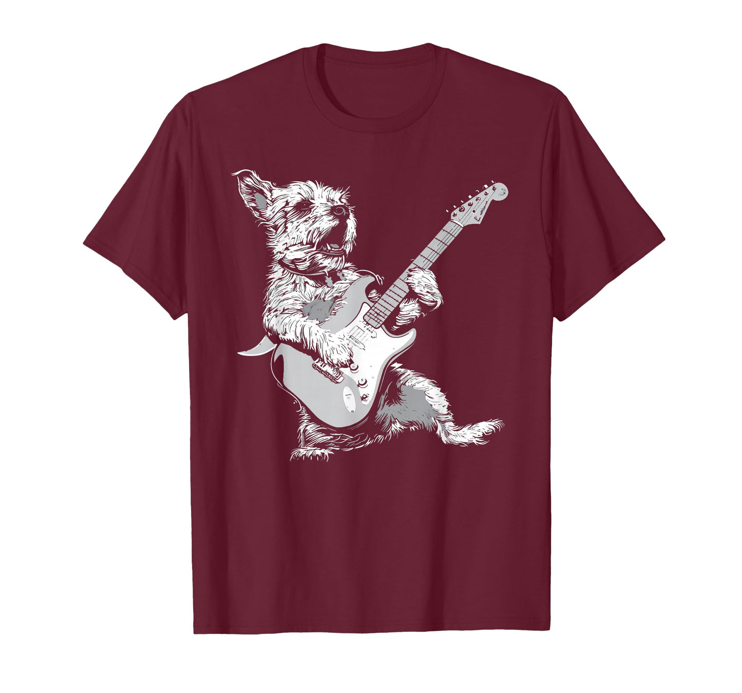 Dog Guitarist Guitar - Border Terrier Dad Mom T-Shirt