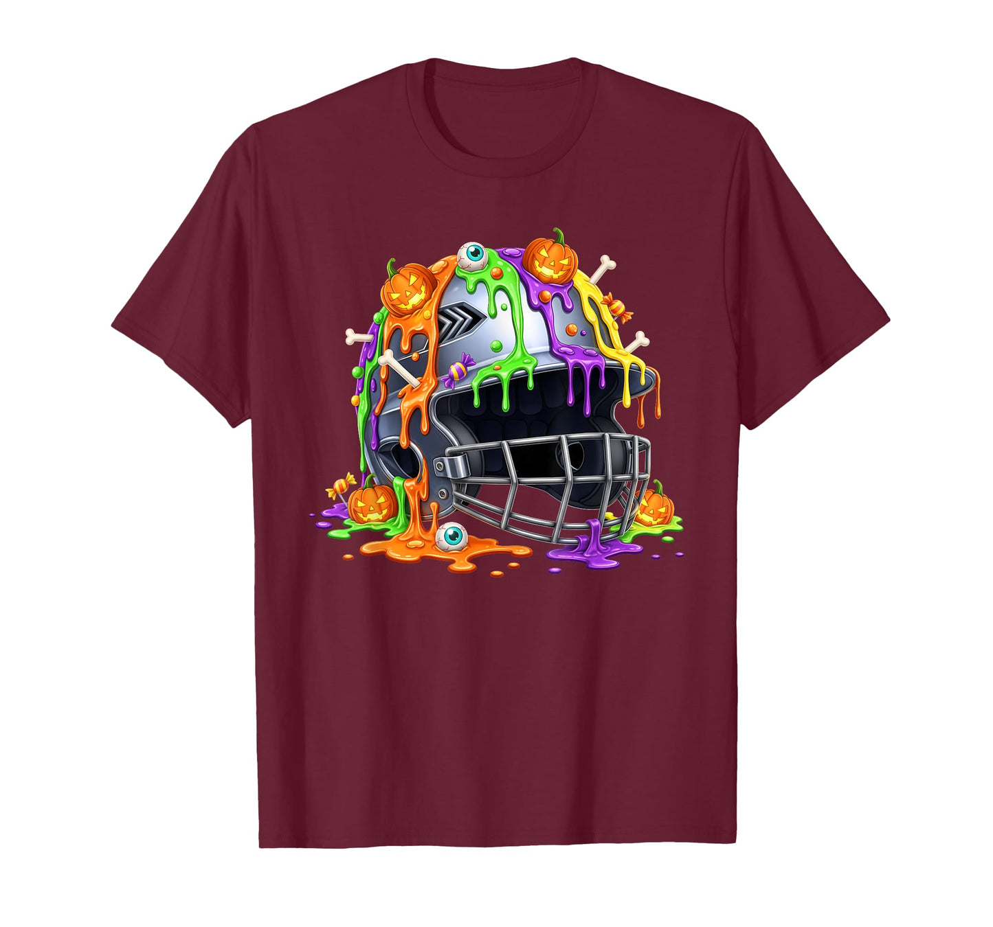 Baseball Helmet Ice Cream Drip Halloween Men Boys Youth T-Shirt