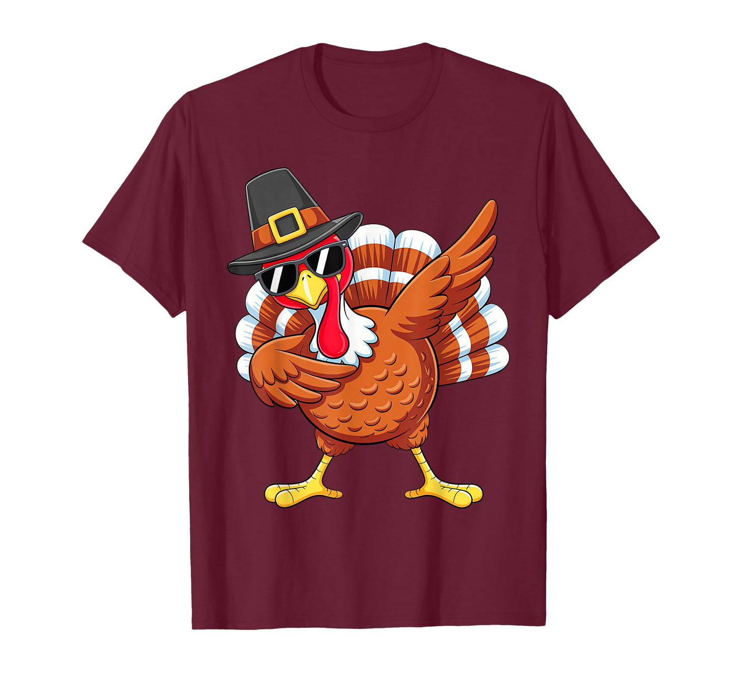 Dabbing Turkey Thanksgiving Day Pilgrim Boys Men Funny Dab T-Shirt