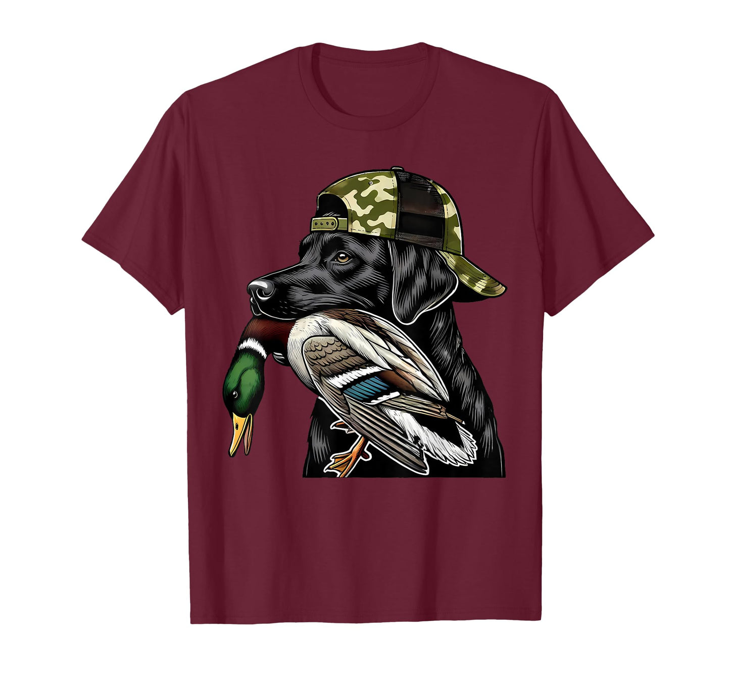 Labrador Hunting Dog With Duck Hello Hunting Season Men Women T-Shirt