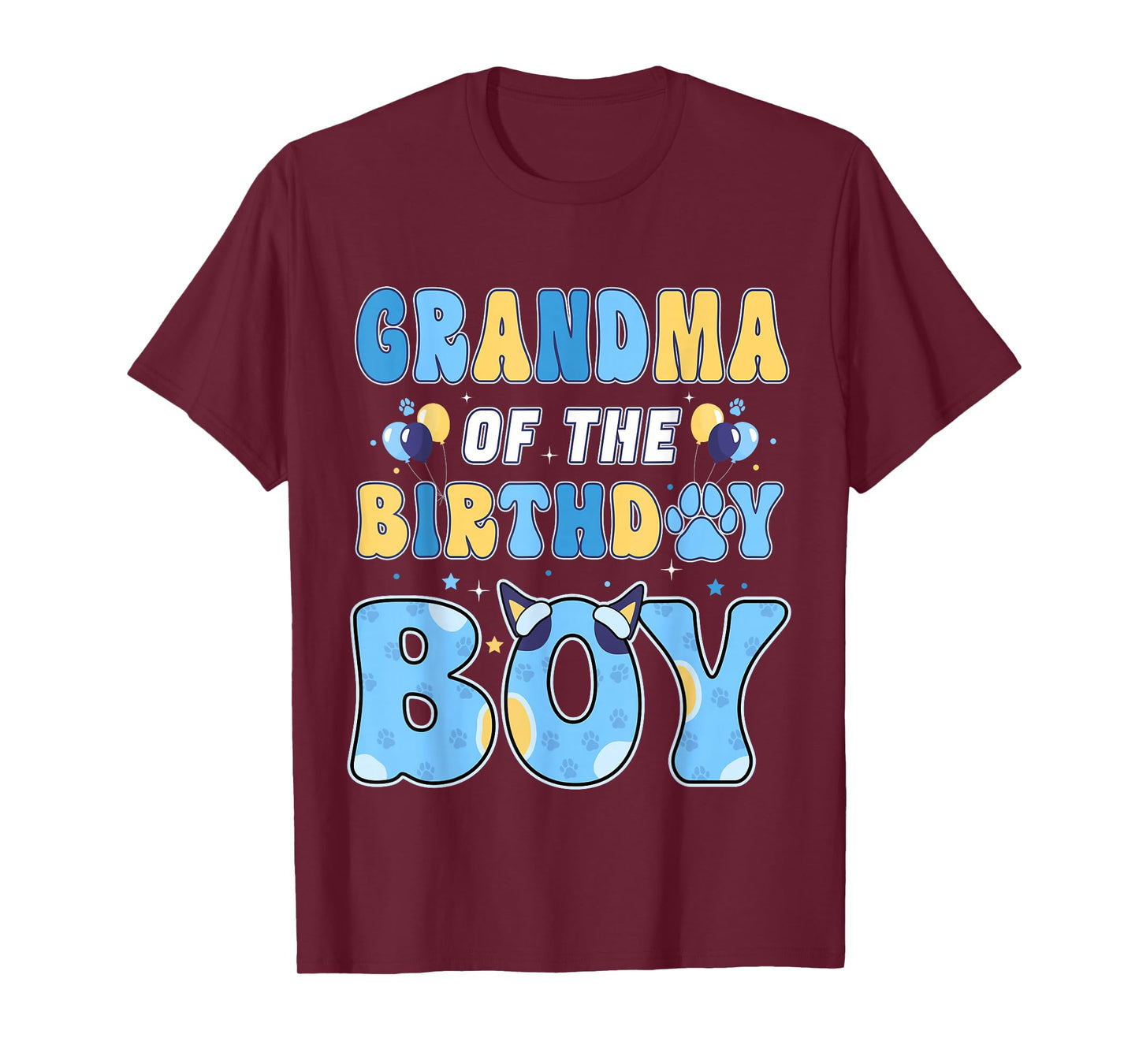 Grandma of The Birthday Boy Family Blue Dog Birthday Party T-Shirt