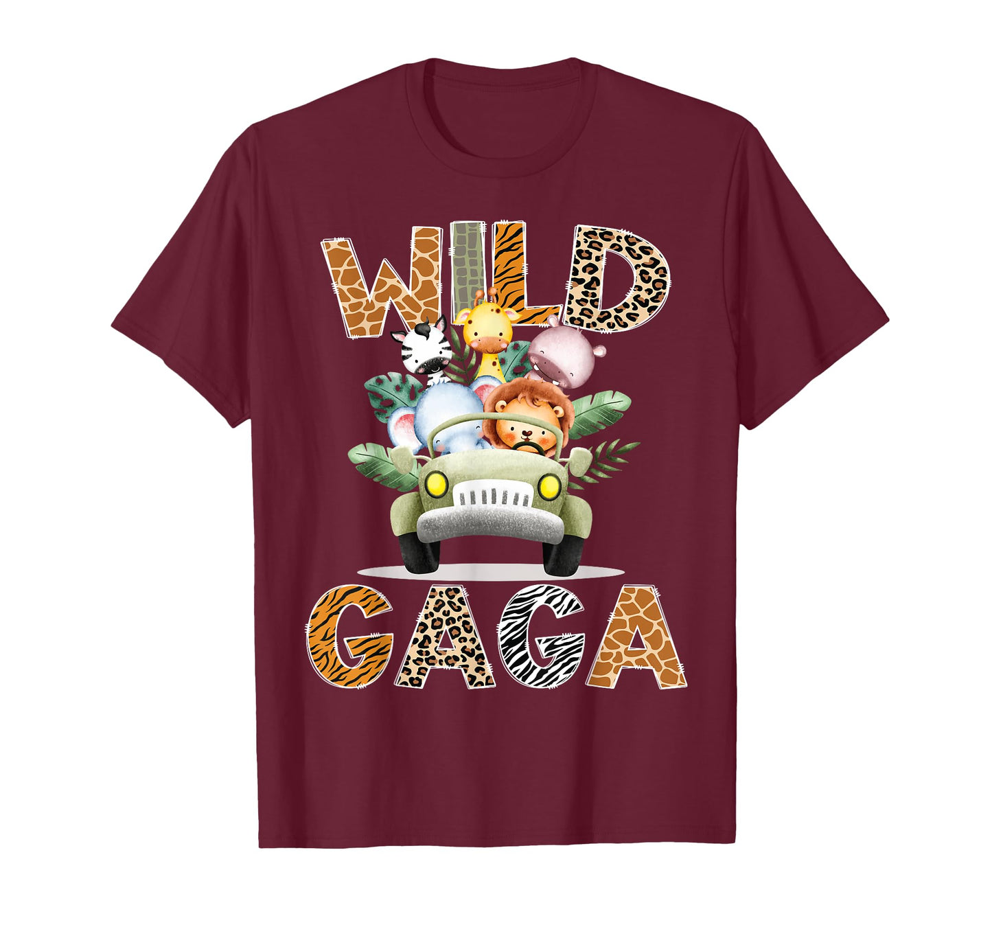 Wild Gaga Safari Jungle Animals 1st Birthday Truck T-Shirt