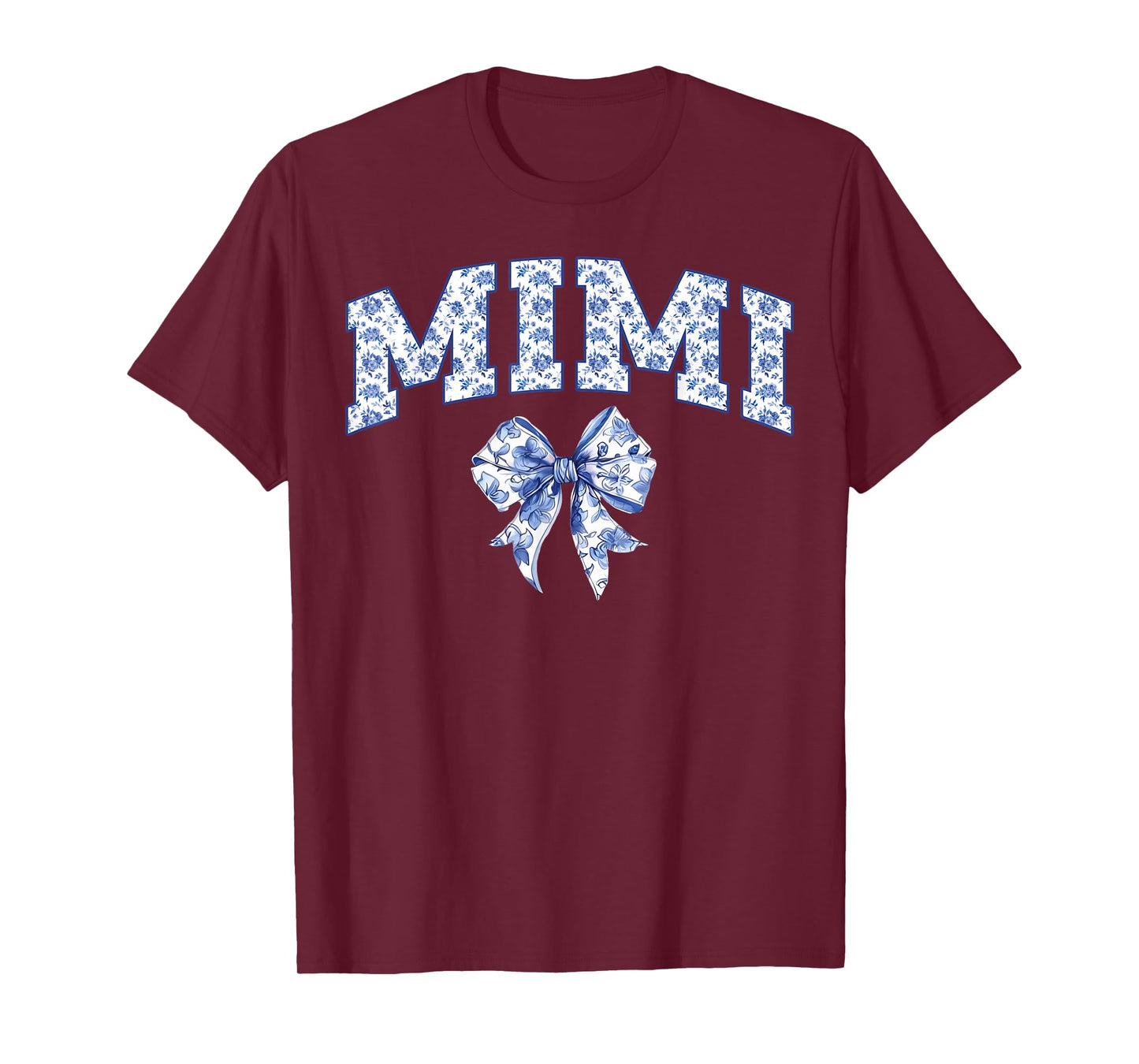 Mimi Coquette Toile Blue Bow Floral Family Matching T-Shirt