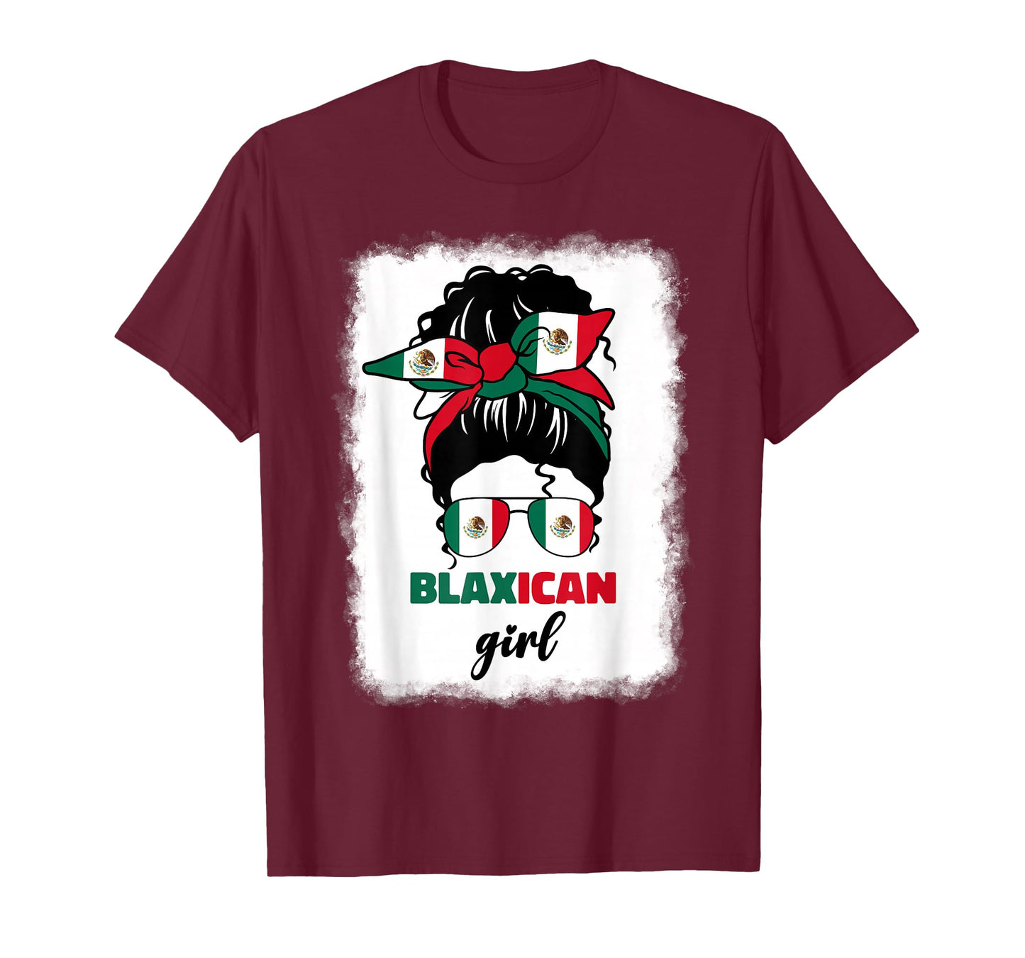 Blaxican Mexican American Black Girl Mexico Flag Chicano Fun T-Shirt