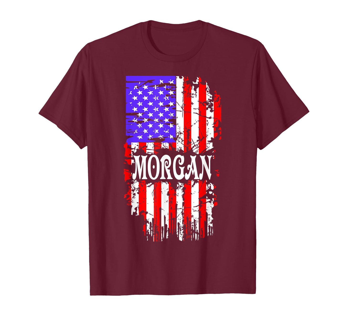 Morgan USA Flag Last Name Surname Proud Gift Tshirt