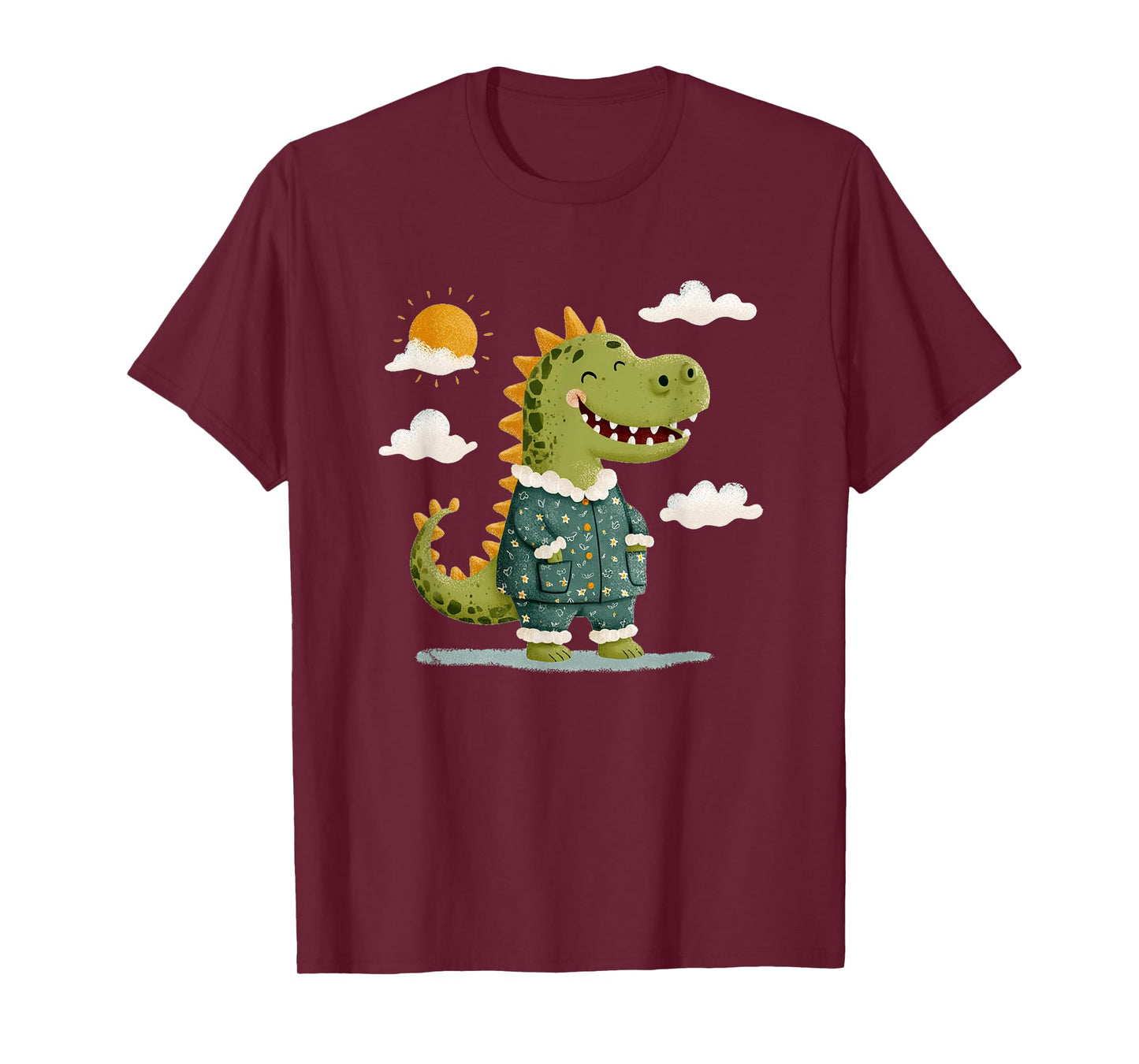 Smiling Dinosaur in Pajama for Tired Boys and Girls T-Shirt
