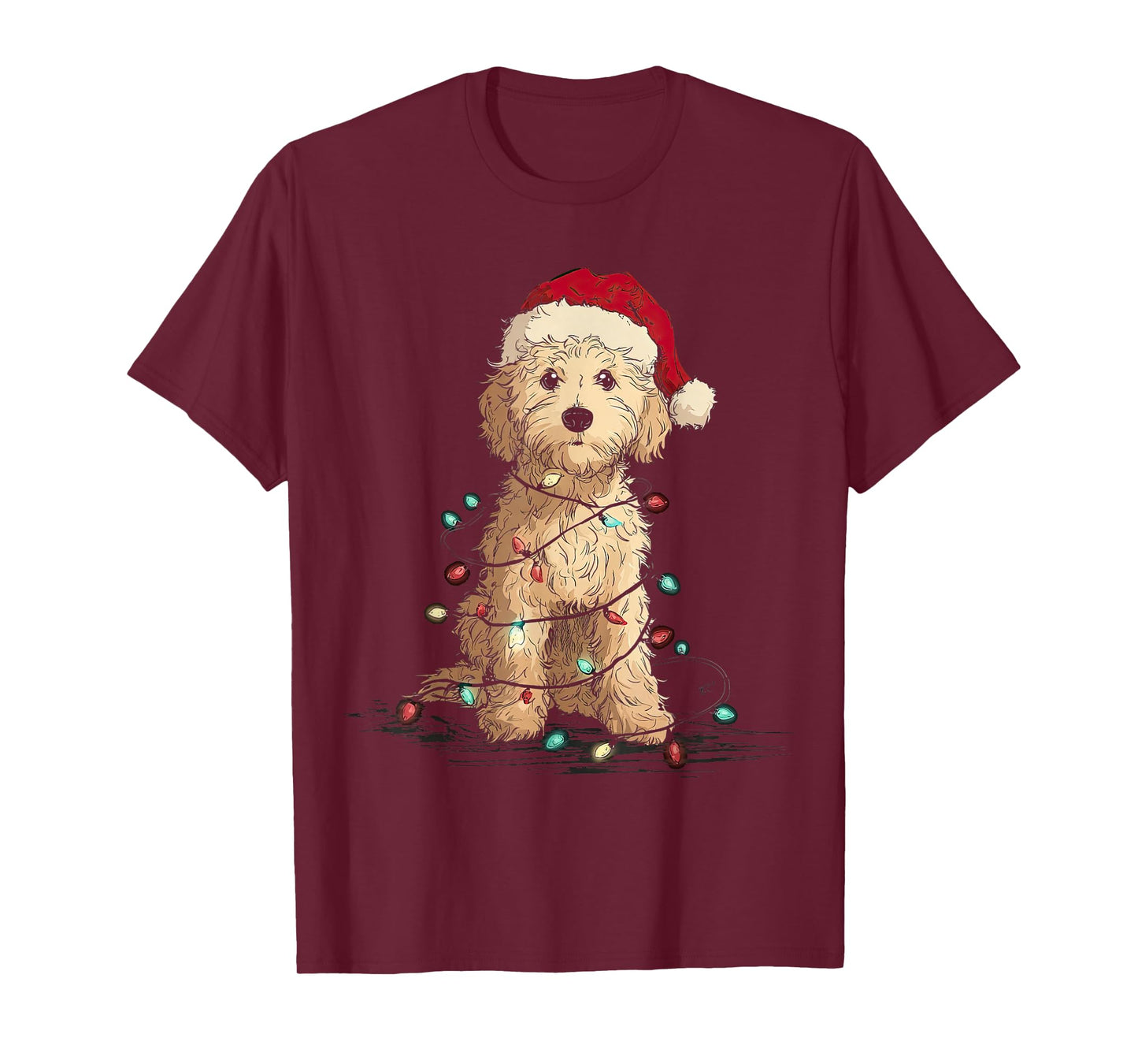 Funny Cockapoo Christmas Graphics Dog Lights Lover T-Shirt