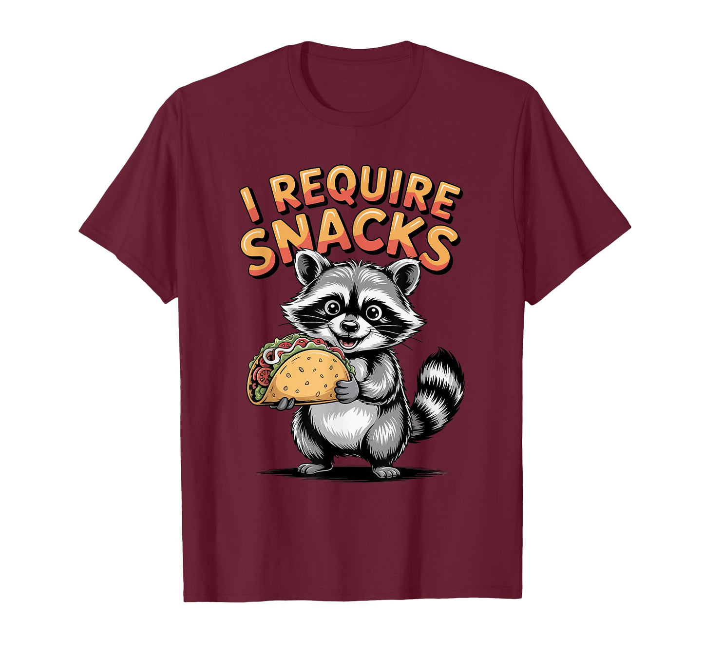I Require Snacks Raccoon Shirt Funny Christmas Men Women T-Shirt