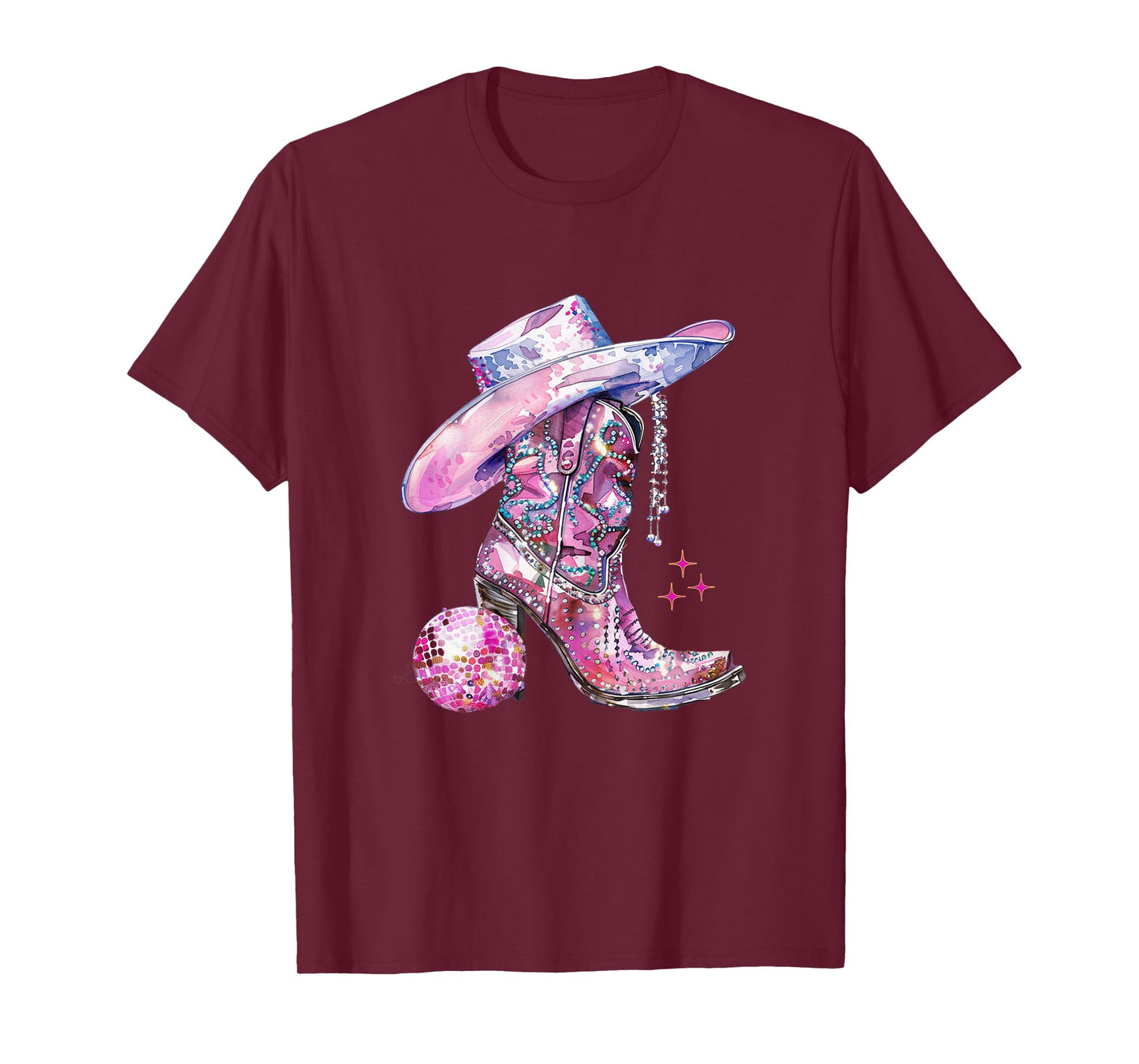 Pink Cowgirl Girl Western Country Music Disco Party Rodeo T-Shirt