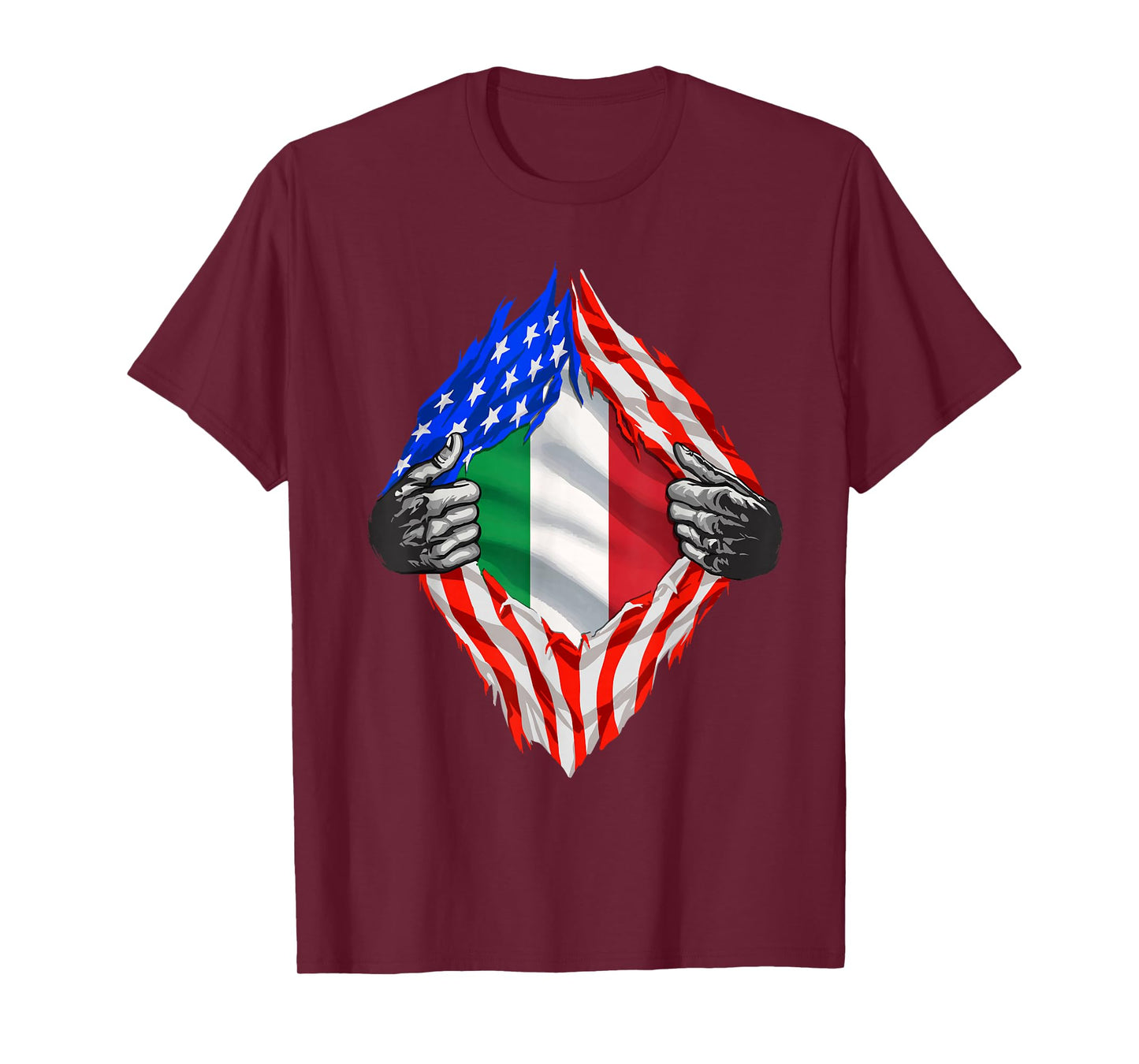 Italian American Flag T Shirt America Italy Roots Italian T-Shirt