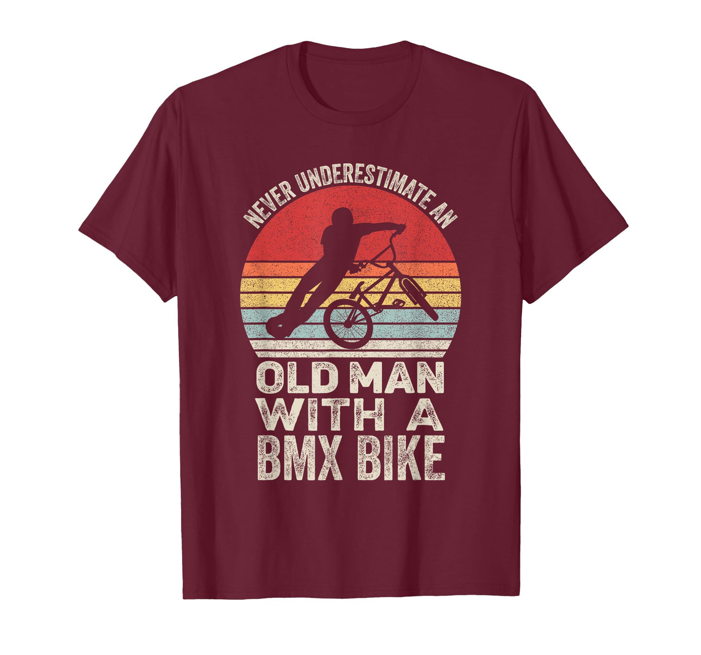 Vintage Retro Never Underestimate An Old Man With A Bmx Bike T-Shirt