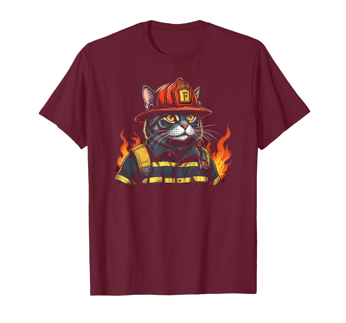 Firefighter Cat Lover Fireman Firefighting Expert T-Shirt
