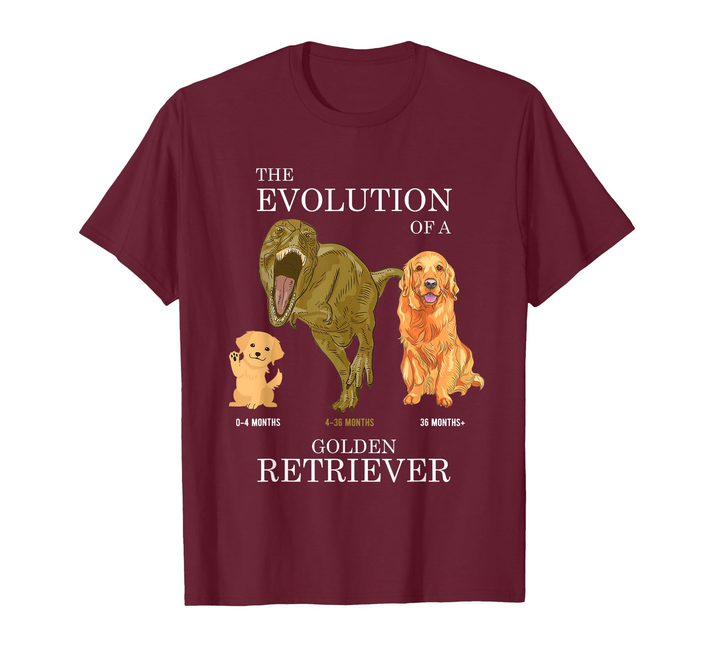The Evolution of a Golden Retriever or Evolution of dogs T-Shirt