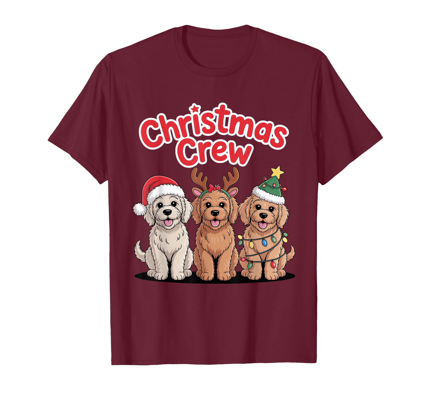 Christmas Crew Xmas Puppy Dog Funny Christmas Goldendoodle T-Shirt
