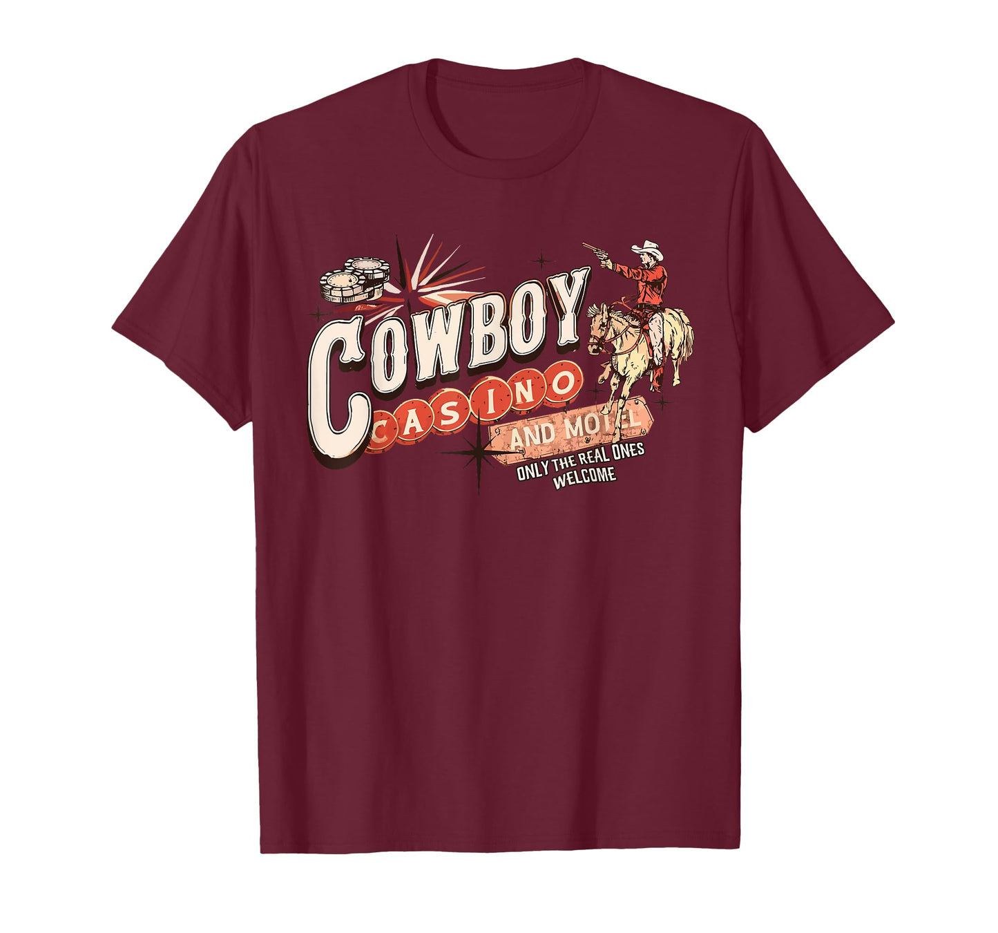 Vintage Cowboy Rodeo Horse Casino and Motel for Men Women T-Shirt