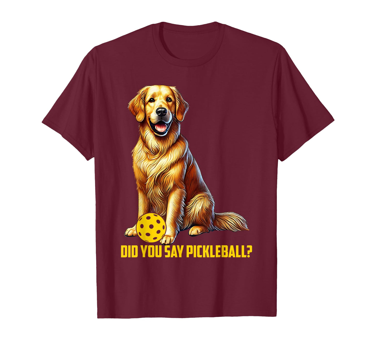 Cute Golden Retriever Pickleball Dog T-Shirt