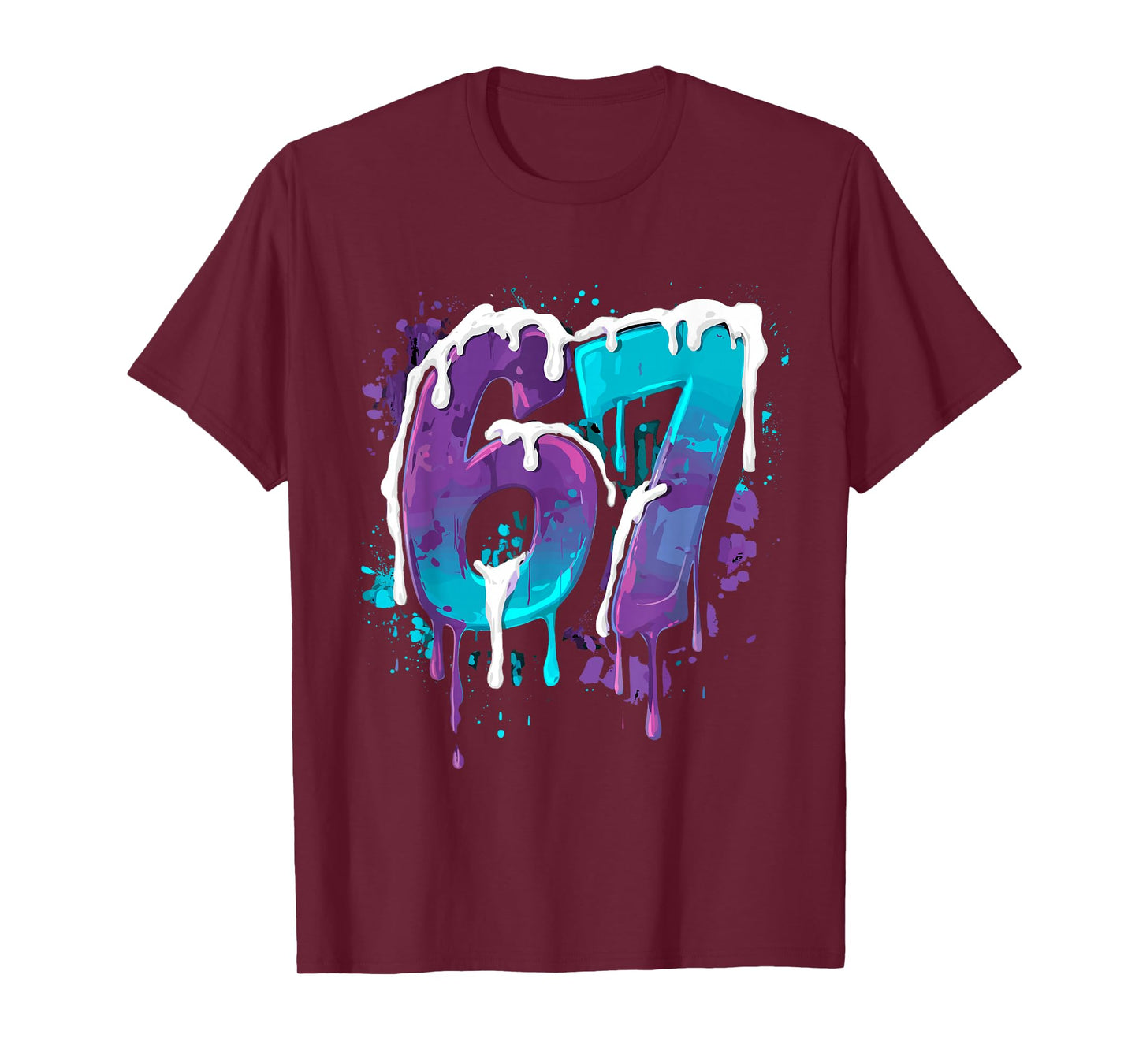 67 Ice Cream Drip Meme Funny Six Seven Gen Alpha Slang T-Shirt