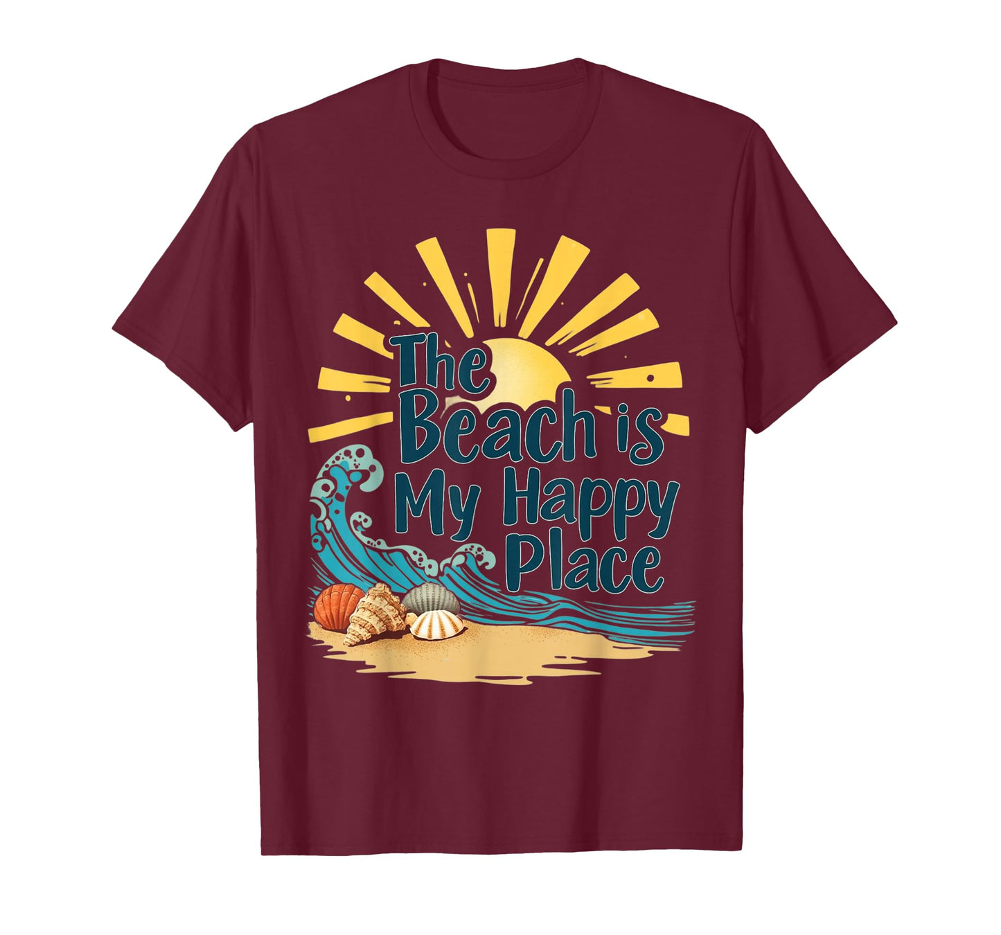 Beach Shirt Women The Beach is My Happy Place Casual Summer T-Shirt