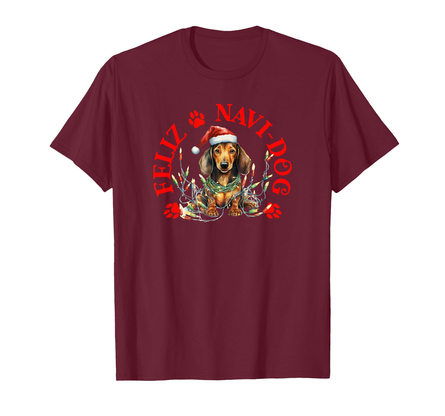 Feliz Navi-Dog with Festive Dachshund T-Shirt