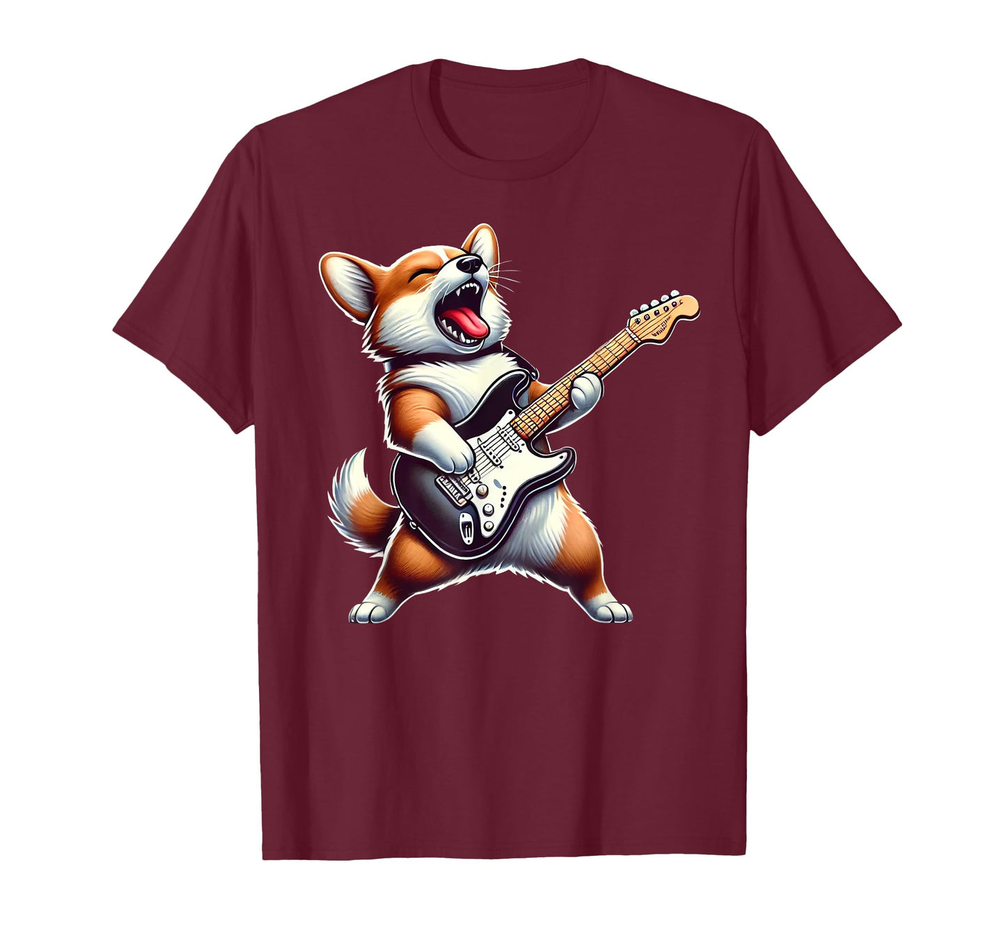 Dog Guitarist Pembroke Welsh Corgi Rock Lover T-Shirt