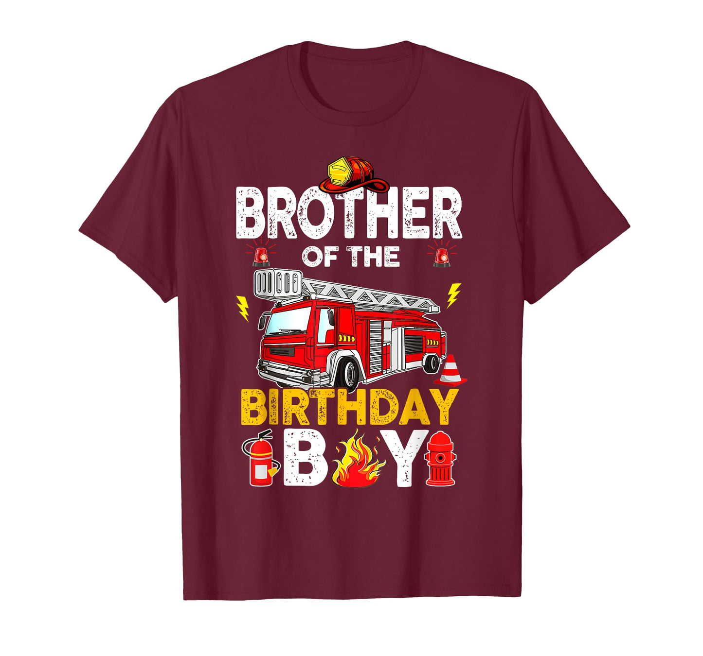 Brother Of The Birthday Boy Fire Truck Firefighter Party T-Shirt