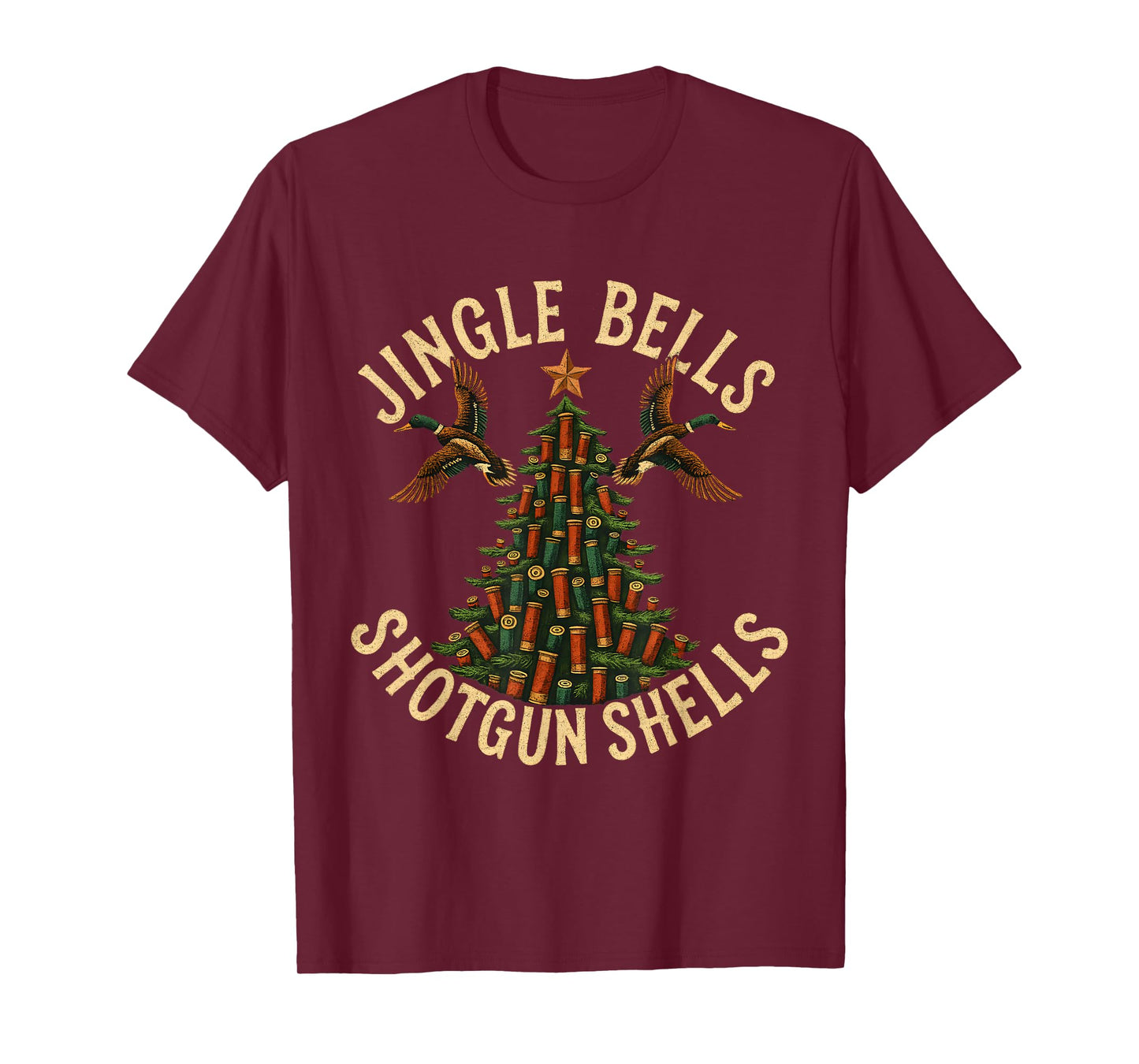 Jingle Bells Shotgun Shells Funny Hunting Christmas T-Shirt
