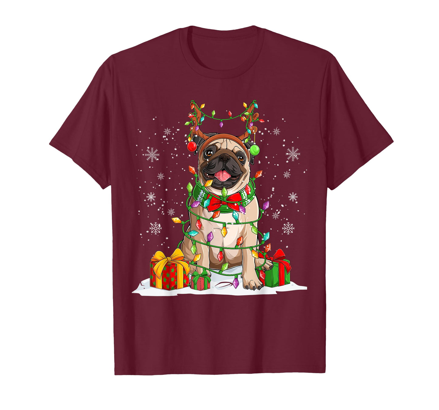 Ugly Pug Christmas Sweater Pajama For Women Men Family T-Shirt