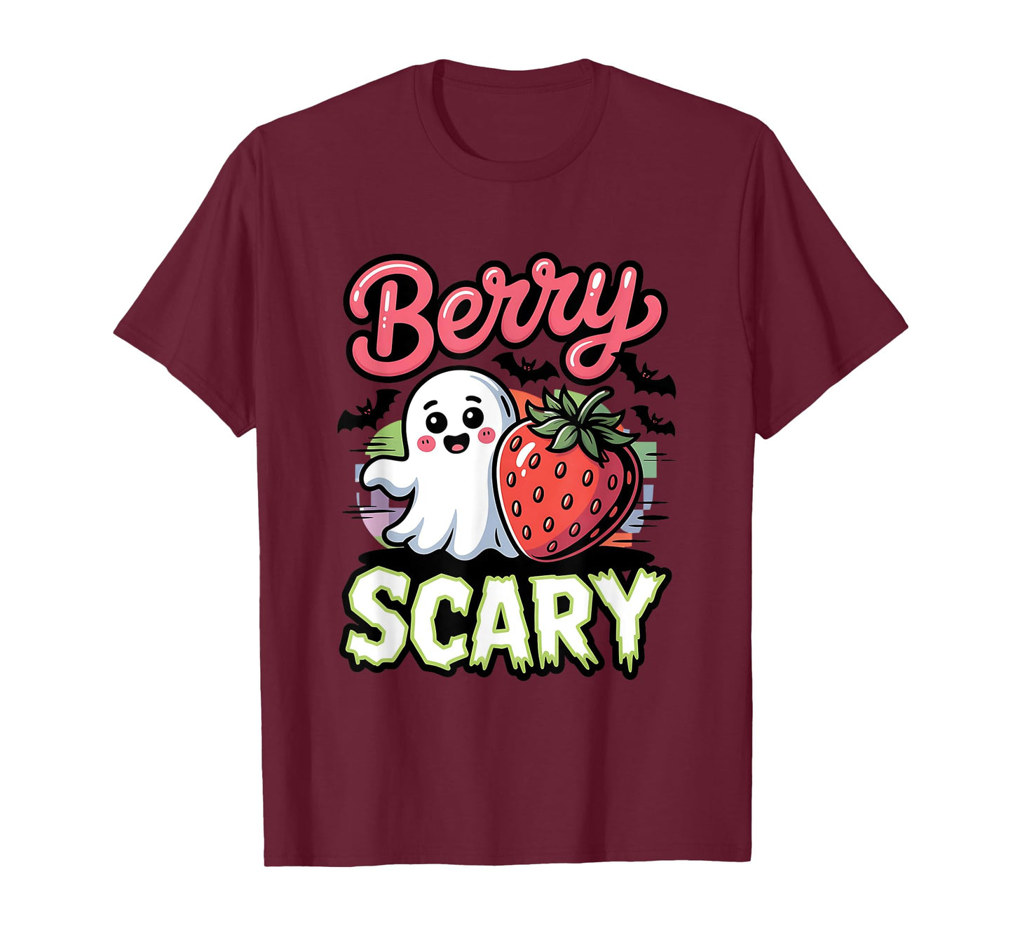 Berry Scary Cute Kids Ghost Strawberry Halloween Costume T-Shirt