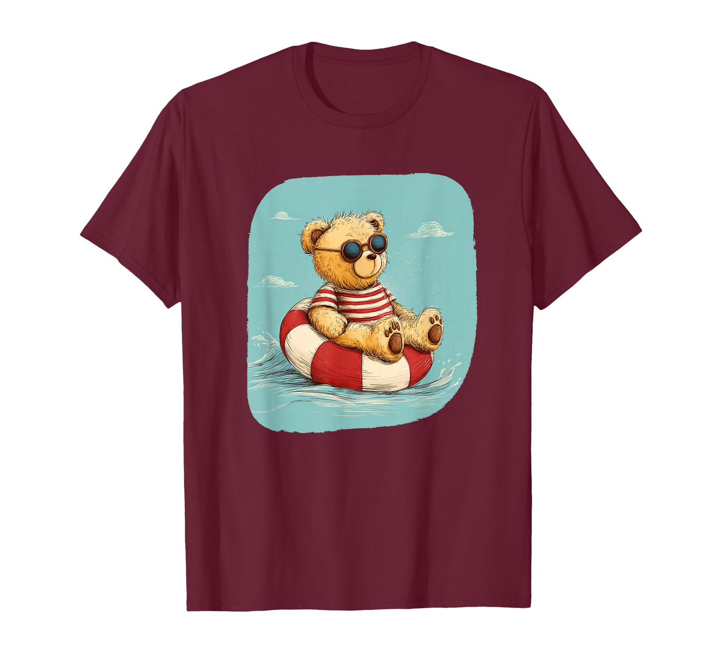 Vacation Pool Ring Costume with Funny Teddy Bear T-Shirt