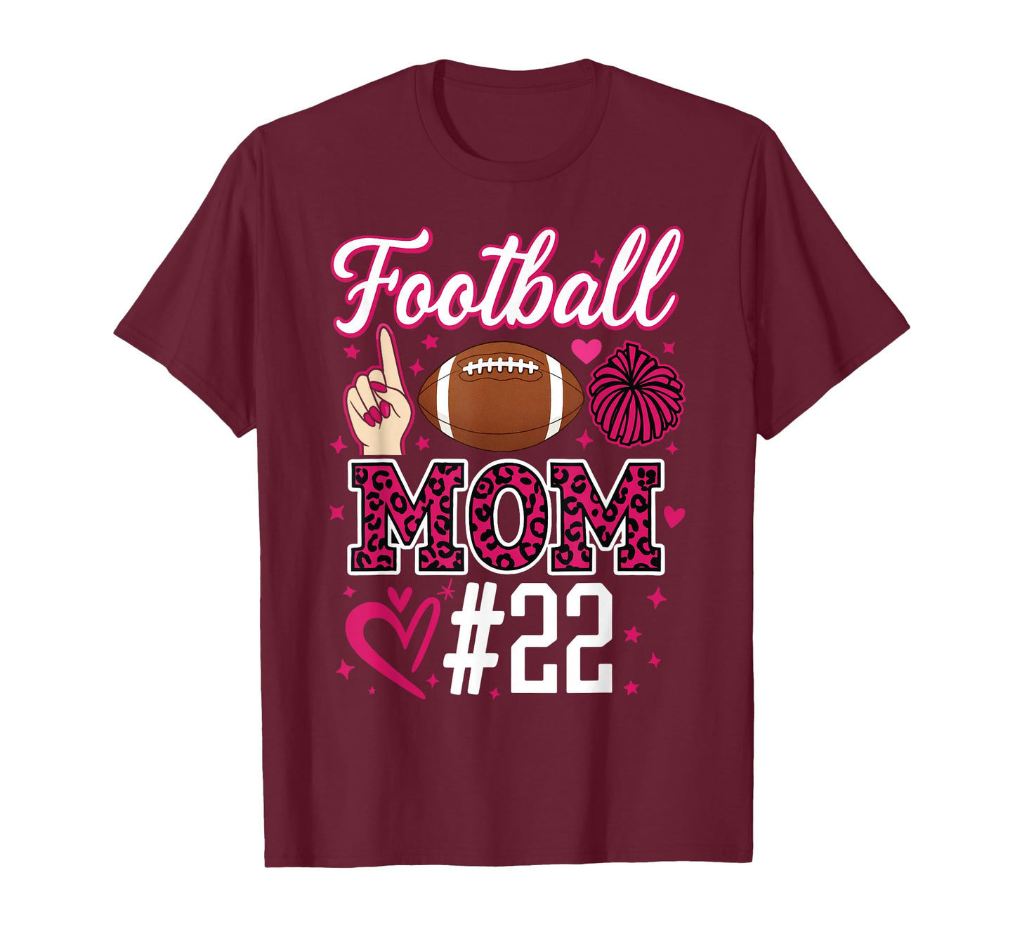 Football Mom #22 Funny Mother Woman Supporter Girl Son Fan T-Shirt