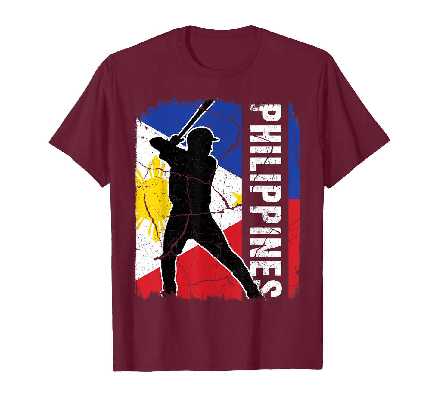 Filipino Baseball Player Philippines Flag Baseball Fans T-Shirt