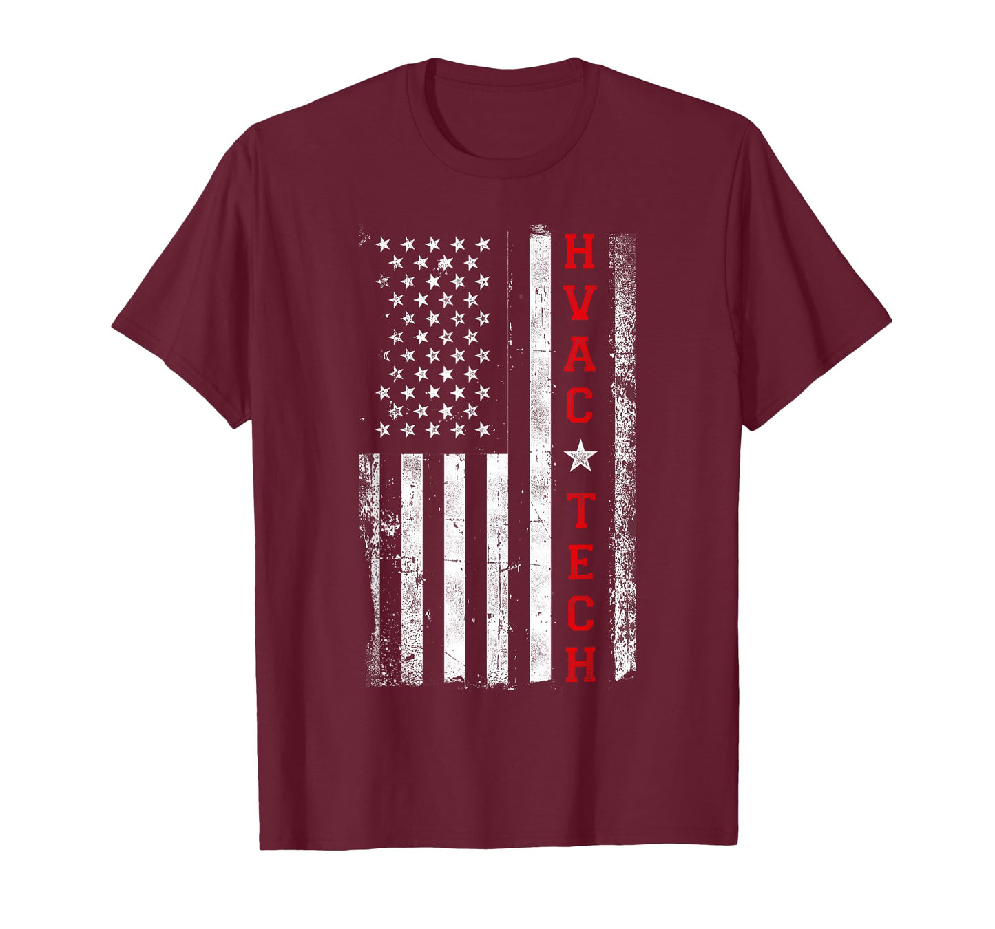 HVAC Technician Tech American Flag Vintage Hvac Technician T-Shirt
