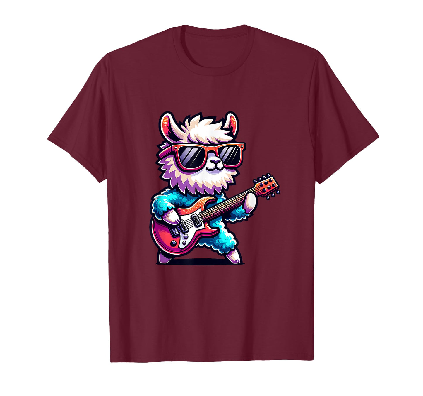 Cool Llama with E-Guitar T-Shirt