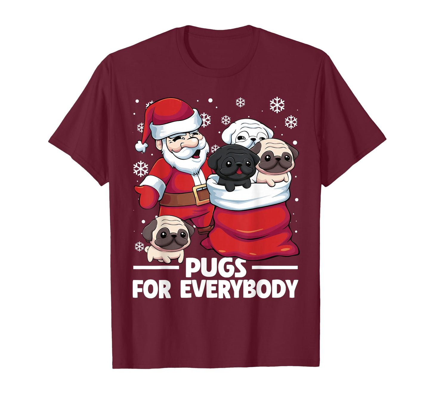 Pugs For Everybody Santa Christmas Pug Dogs T-Shirt