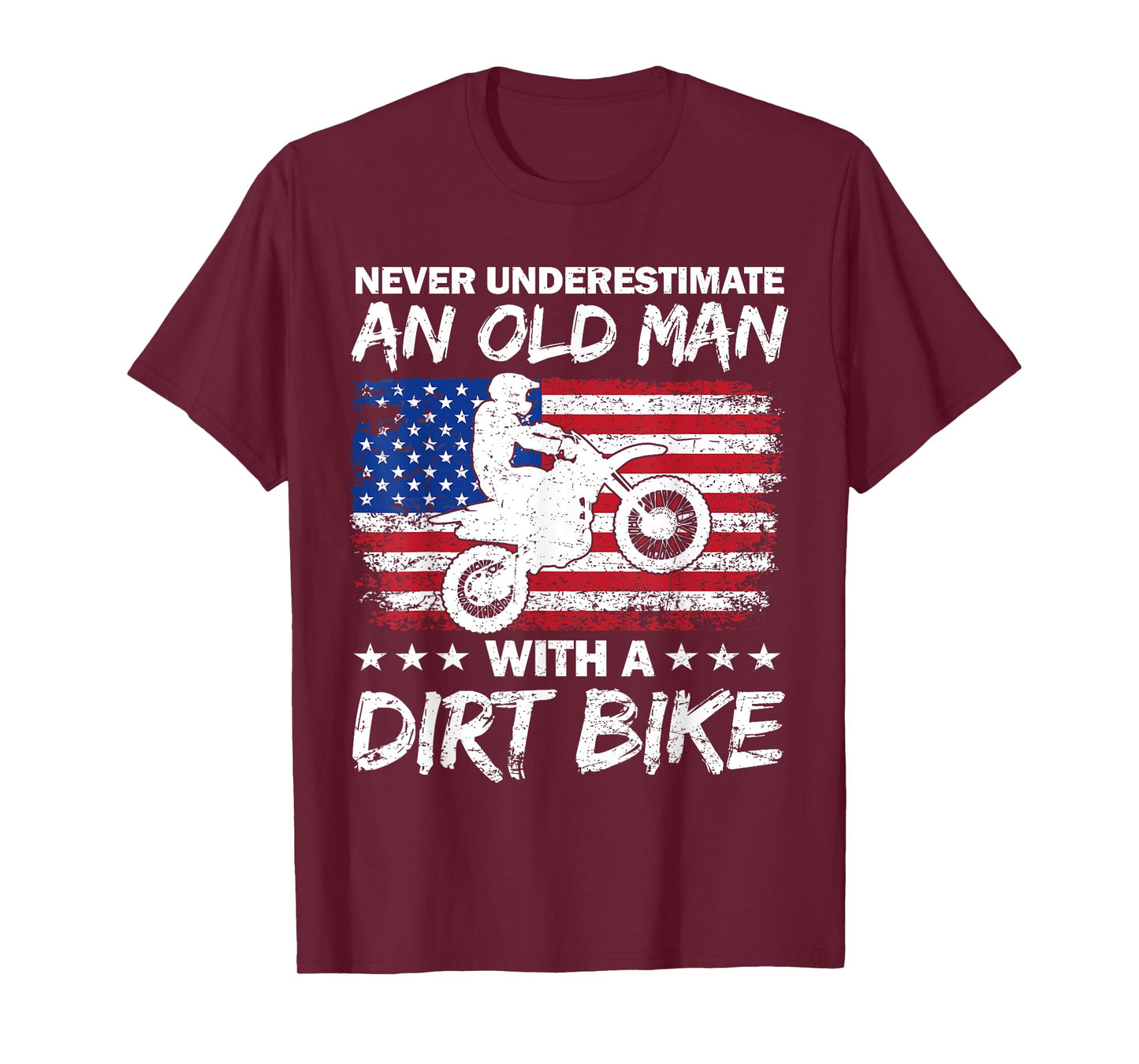 Mens Never Underestimate An Old Man With A Dirt Bike Motocross T-Shirt