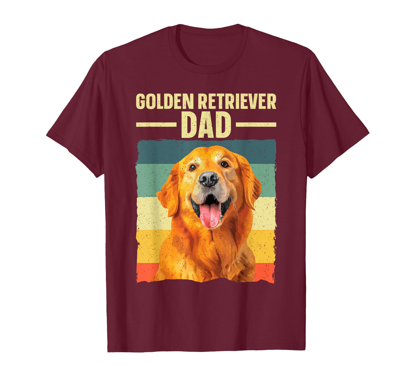 Golden Retriever Dad Art For Men Father Golden Retriever T-Shirt