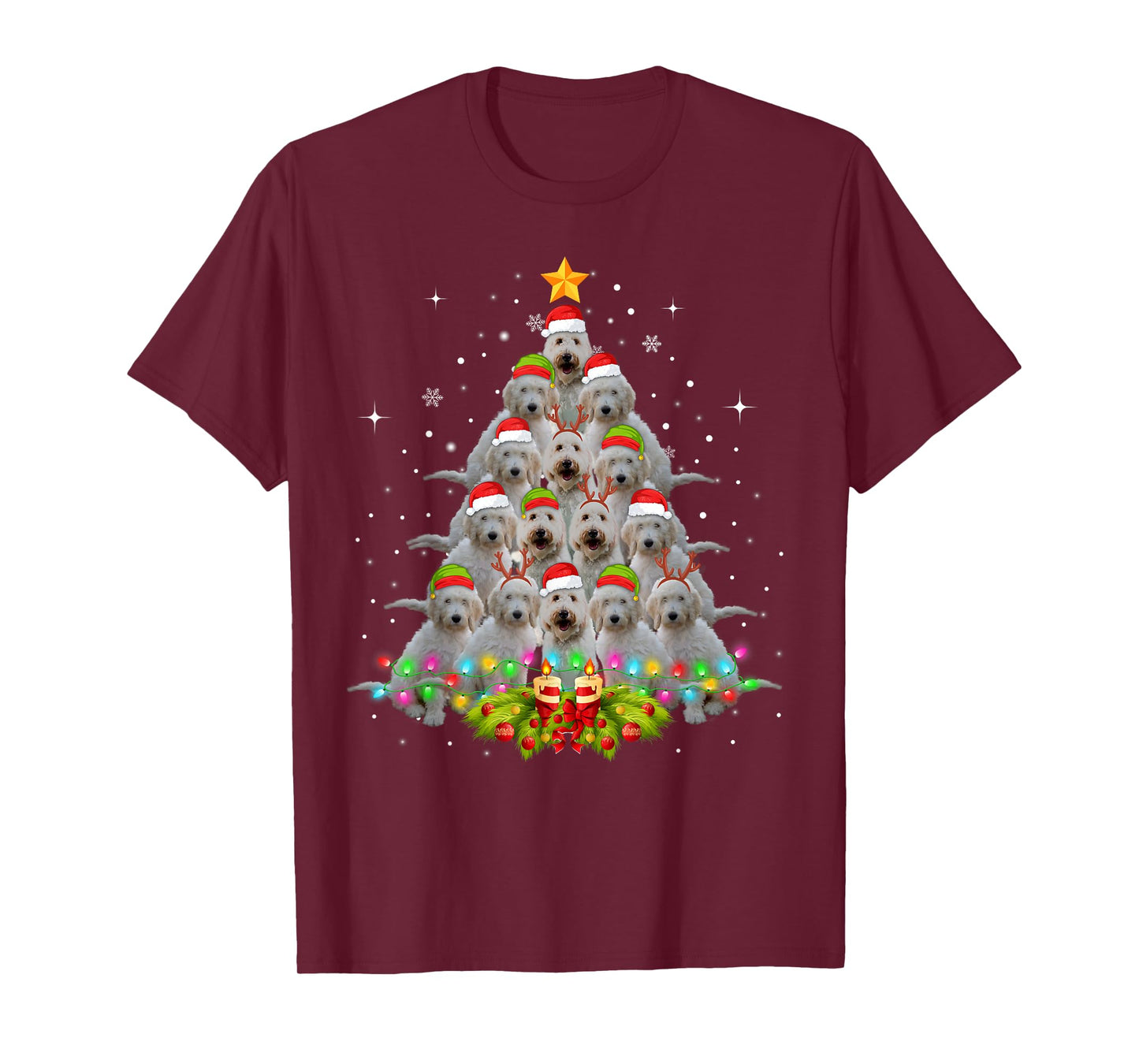Goldendoodle Dog Tree Christmas Sweater Xmas Pet Dogs Gifts T-Shirt for Men Women Kids