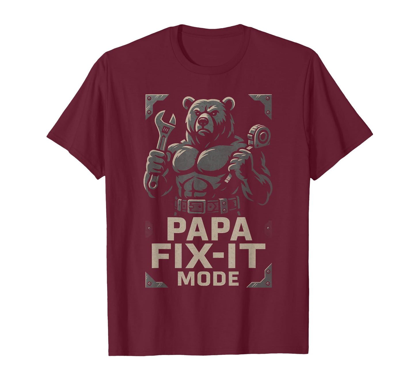 Papa Fix-It Mode Tough Bear Repair T-Shirt