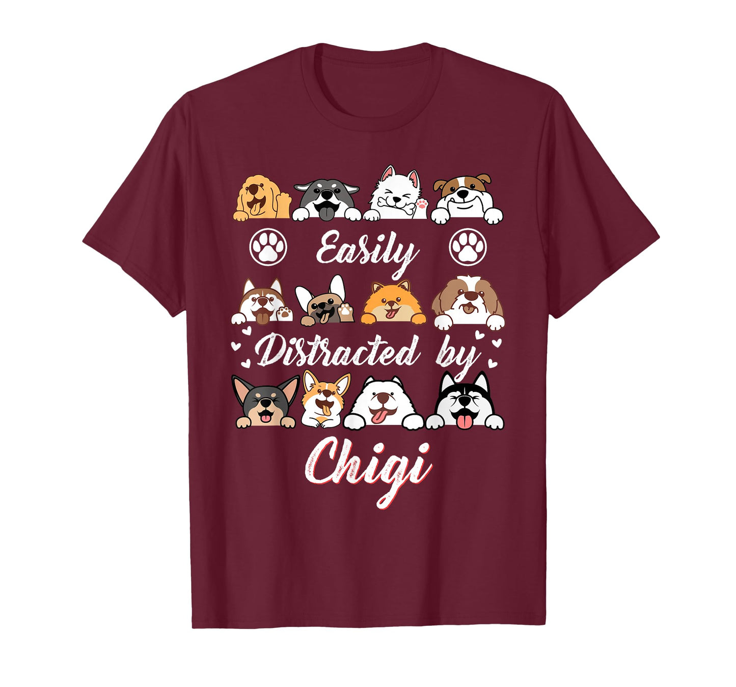 Easily Distracted by Chigi Chihuahua Mix Funny Corgi Mix T-Shirt
